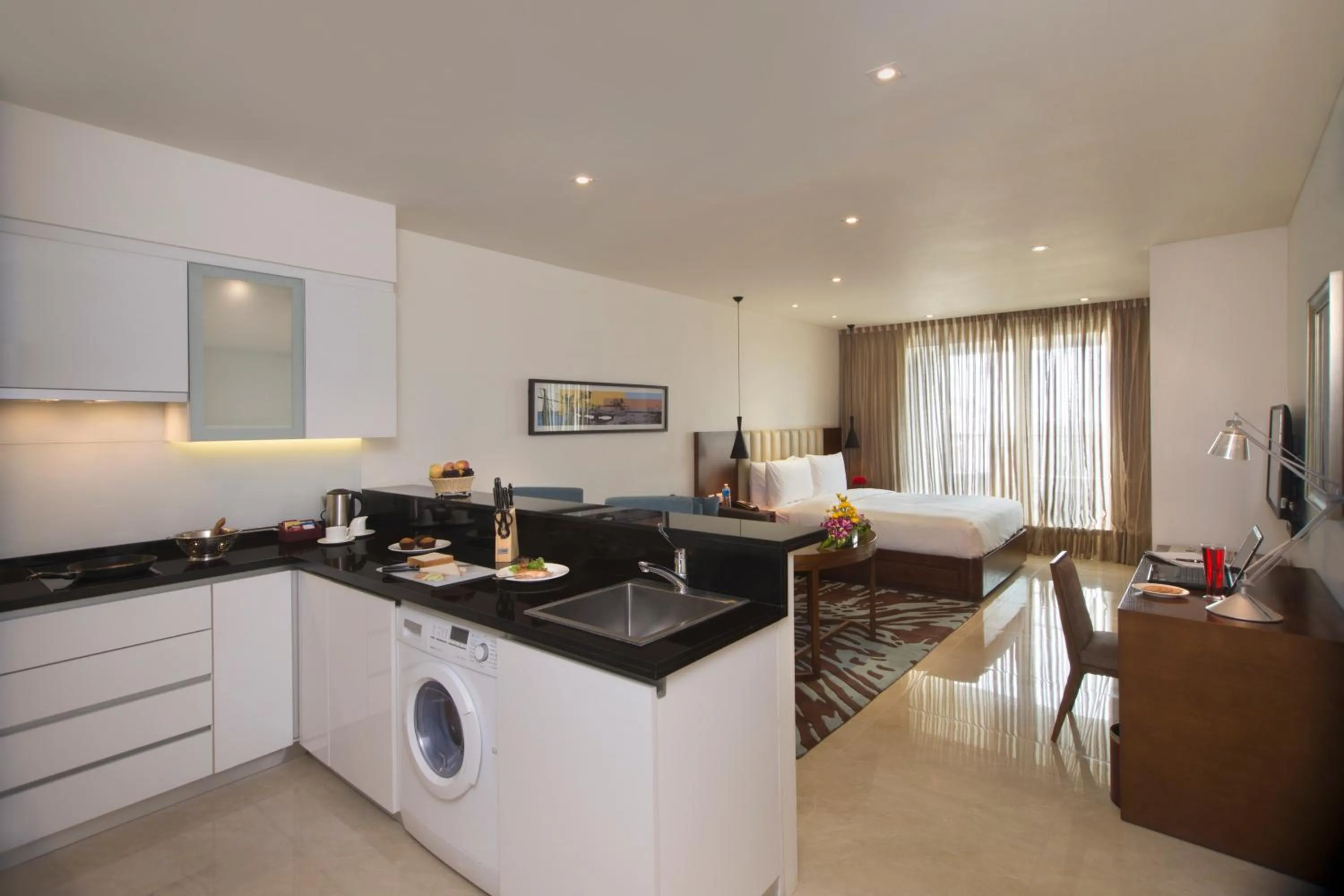 Kitchen or kitchenette in Oakwood Residence Whitefield Bangalore