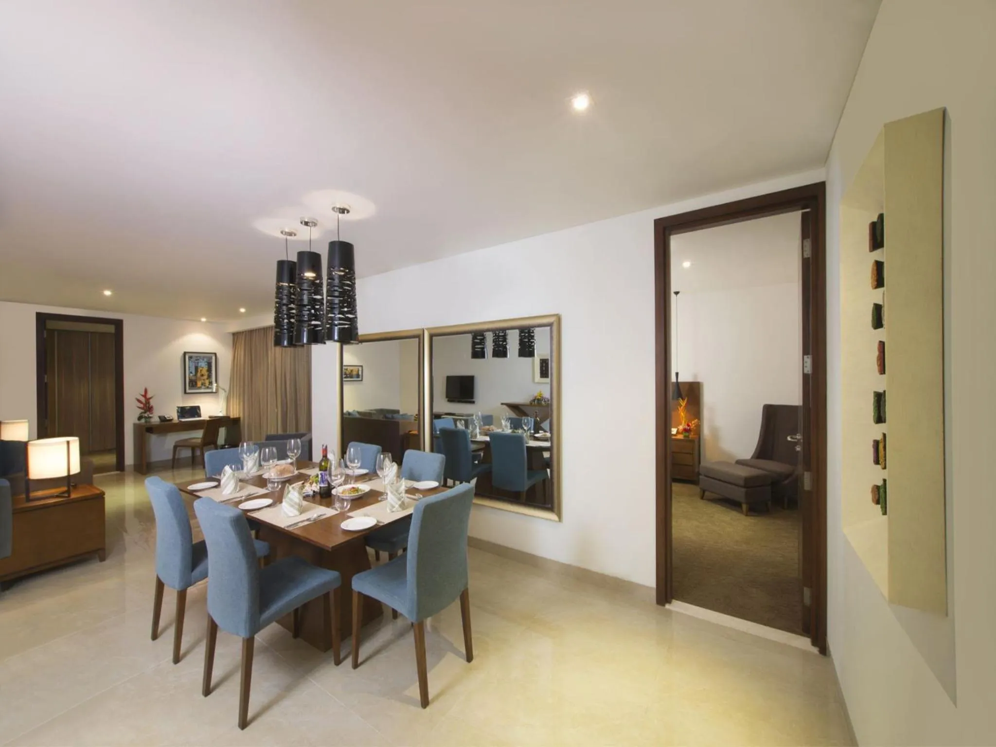 Living room in Oakwood Residence Whitefield Bangalore