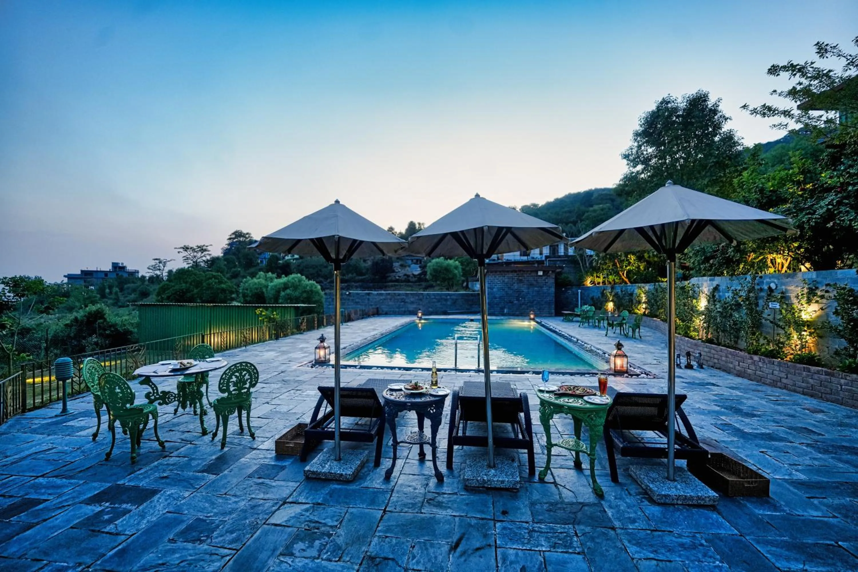Swimming pool in The Atman Dharamshala by Leisure Hotels
