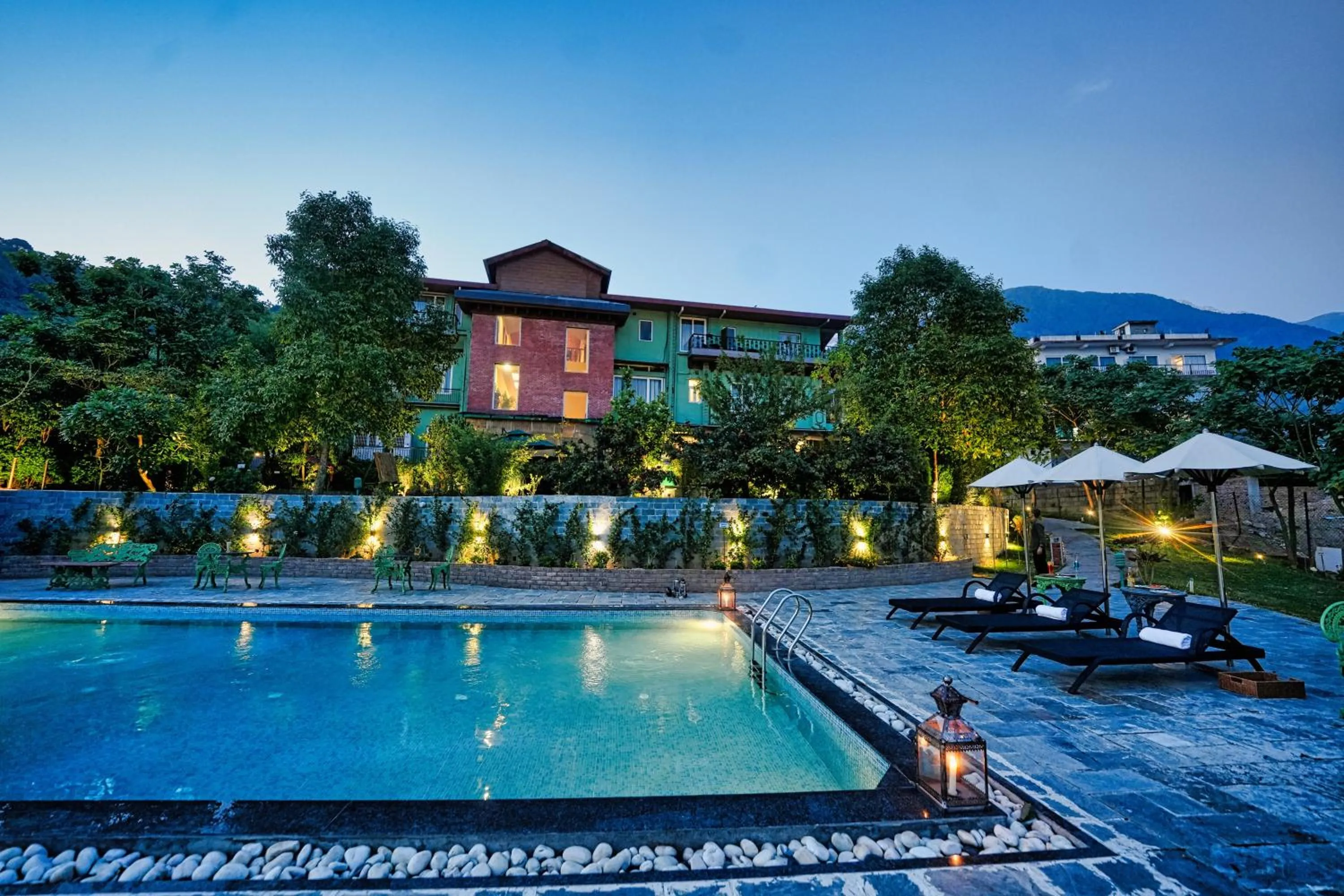 Swimming pool in The Atman Dharamshala by Leisure Hotels