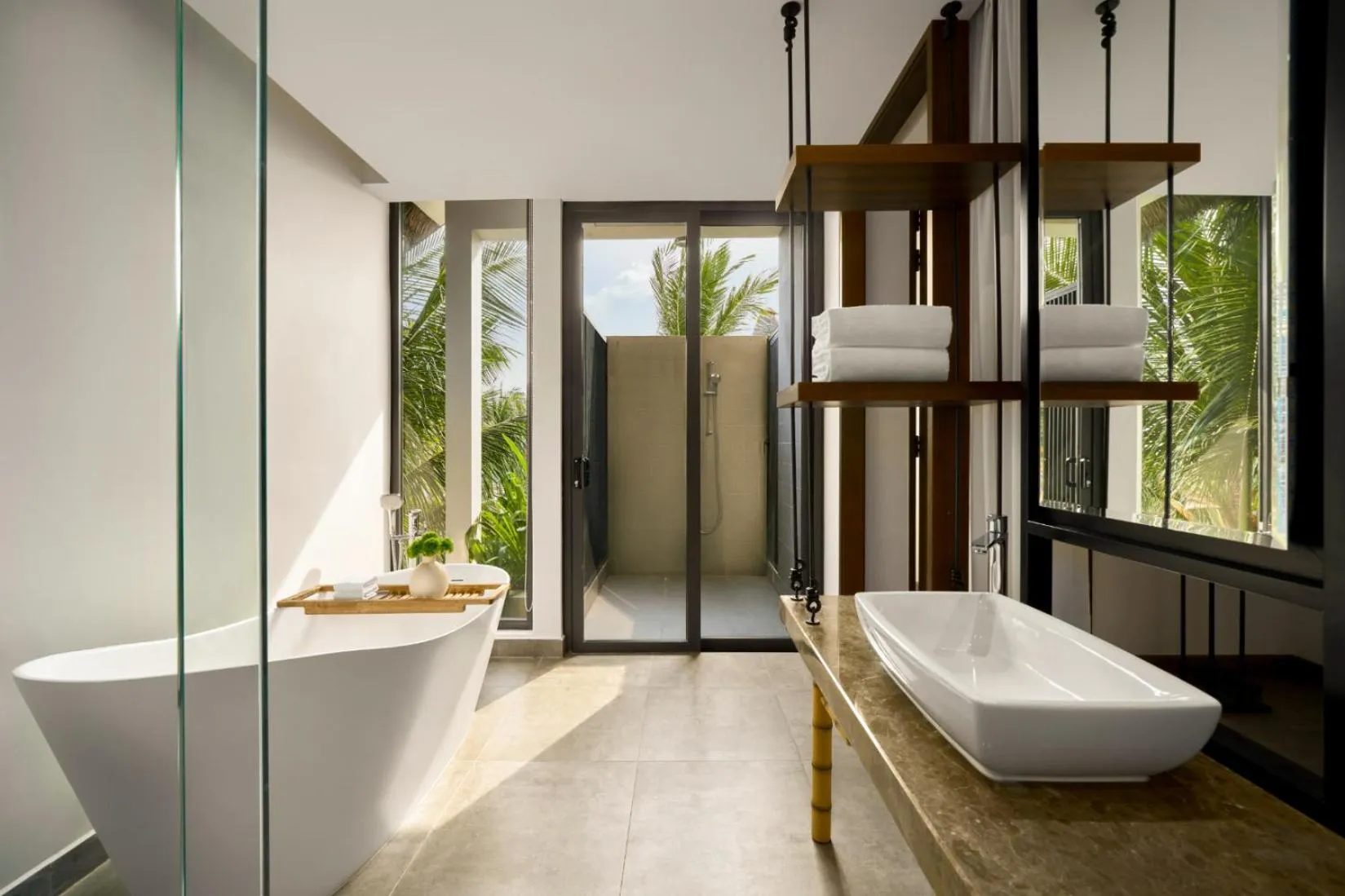 Bathroom, Bed in New World Phu Quoc Resort