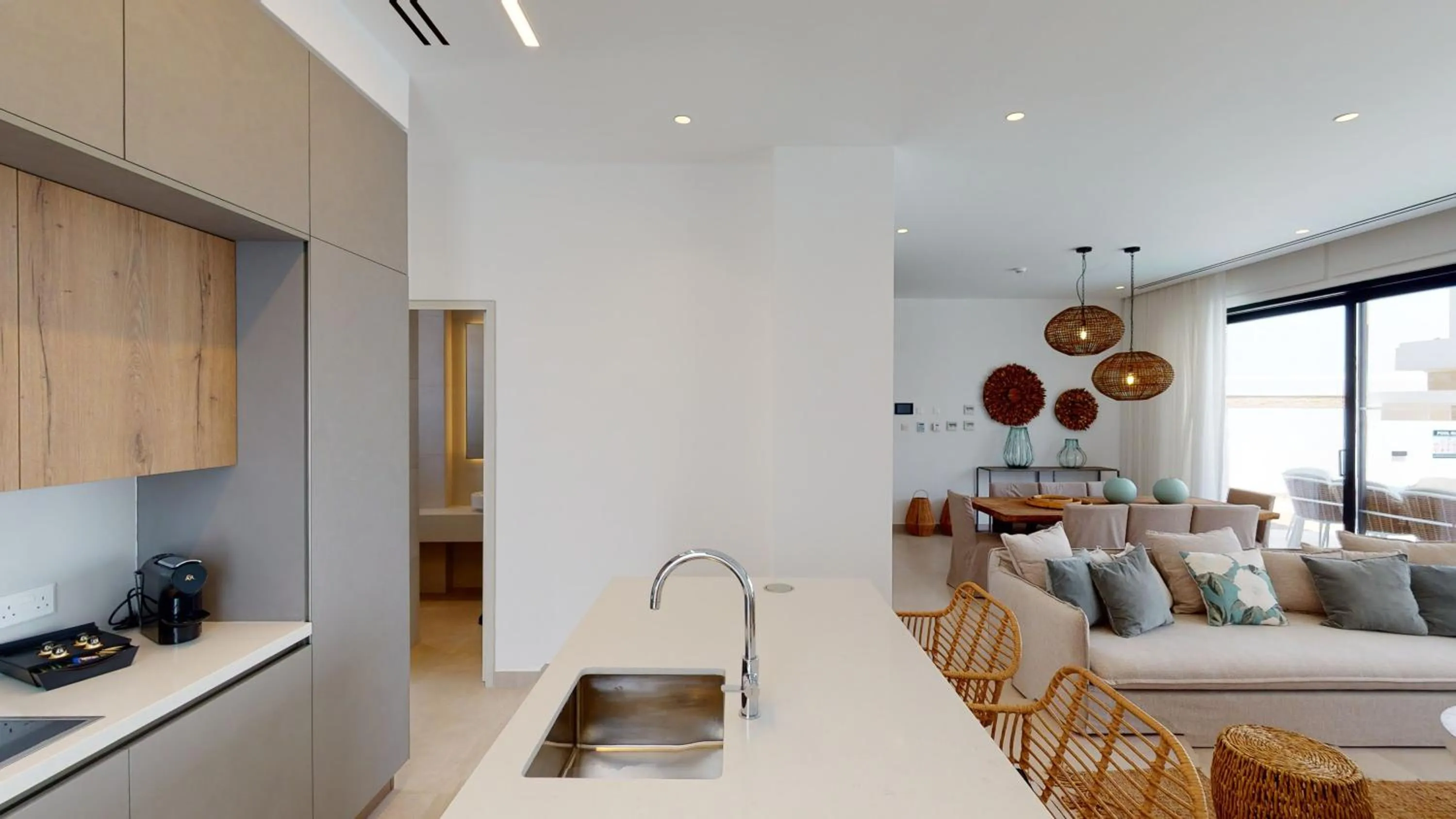 Kitchen or kitchenette in Periyiali Konnos Villas Beach Resort