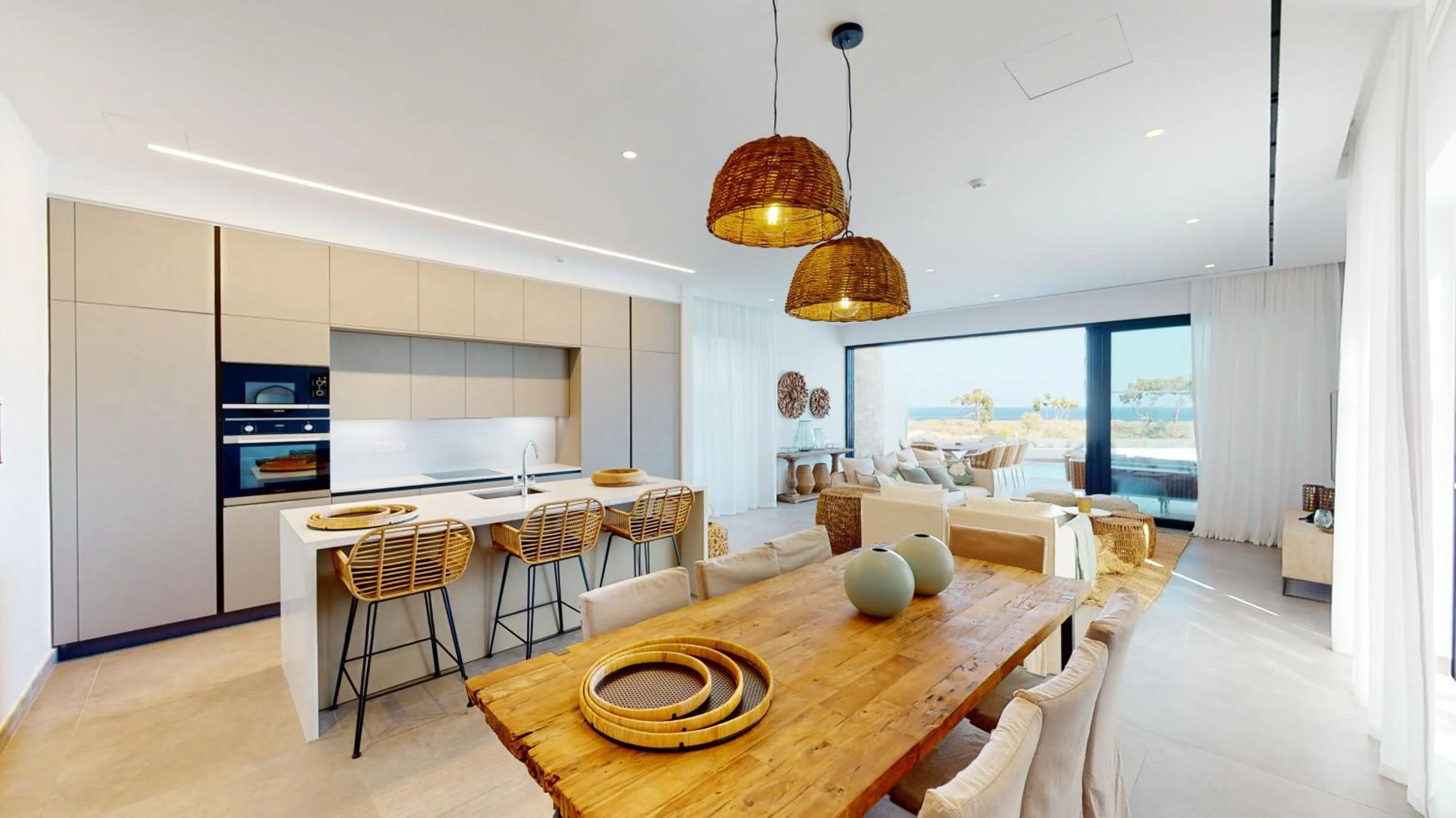 Kitchen or kitchenette in Periyiali Konnos Villas Beach Resort