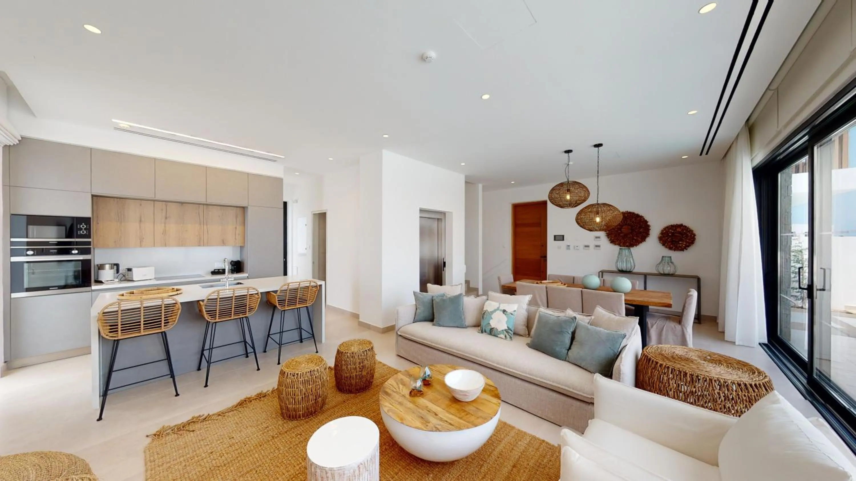 Living room in Periyiali Konnos Villas Beach Resort