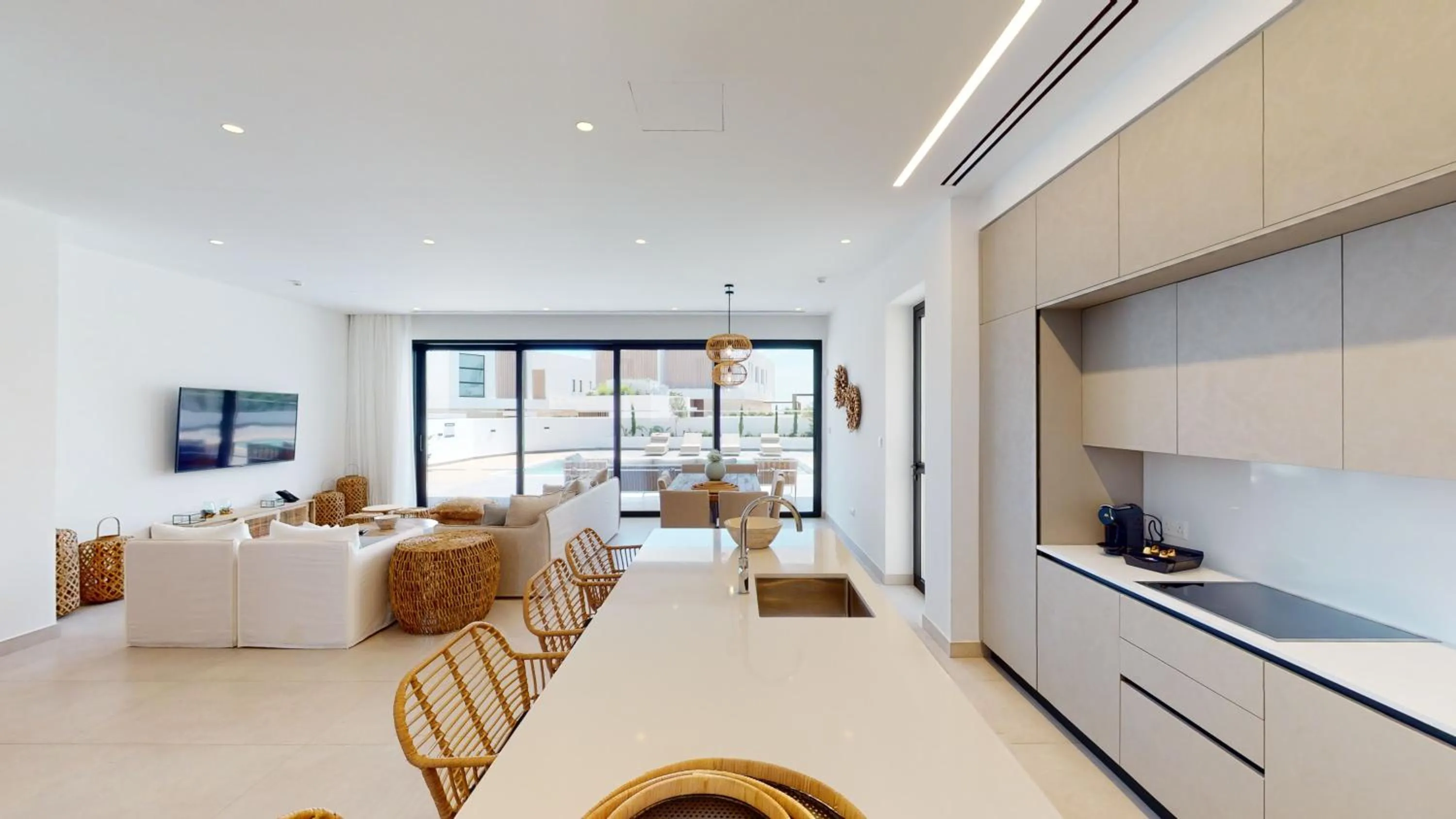 Living room in Periyiali Konnos Villas Beach Resort