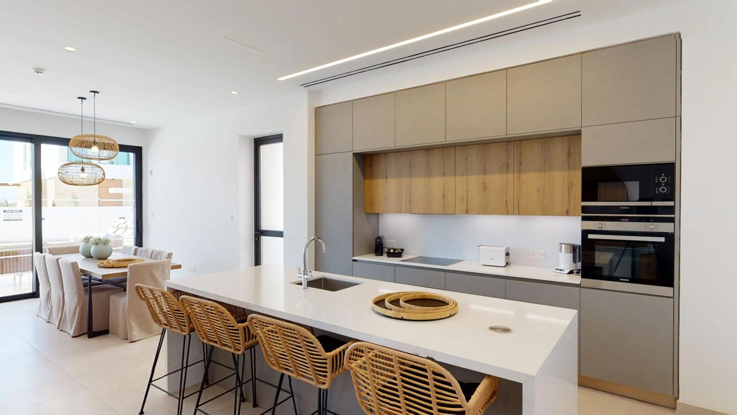 Kitchen or kitchenette in Periyiali Konnos Villas Beach Resort