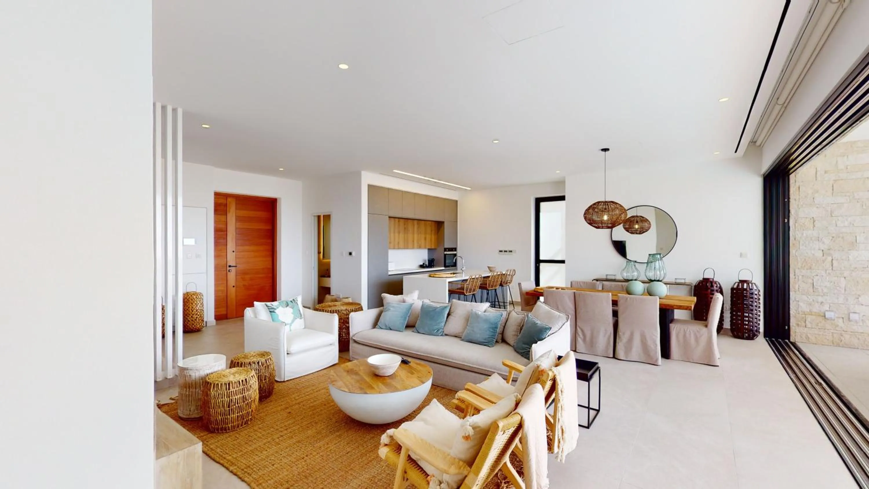 Living room in Periyiali Konnos Villas Beach Resort