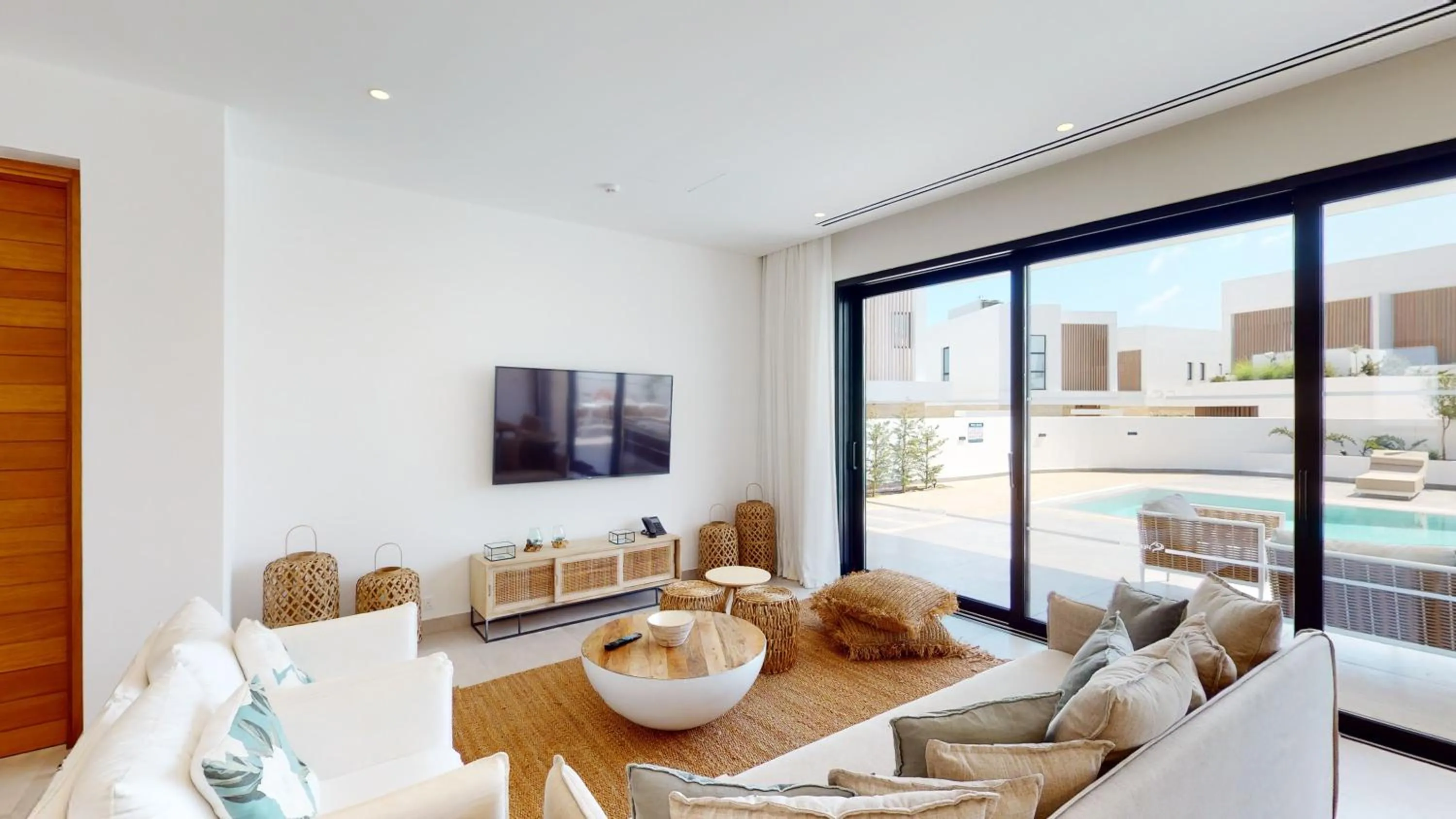 Living room in Periyiali Konnos Villas Beach Resort