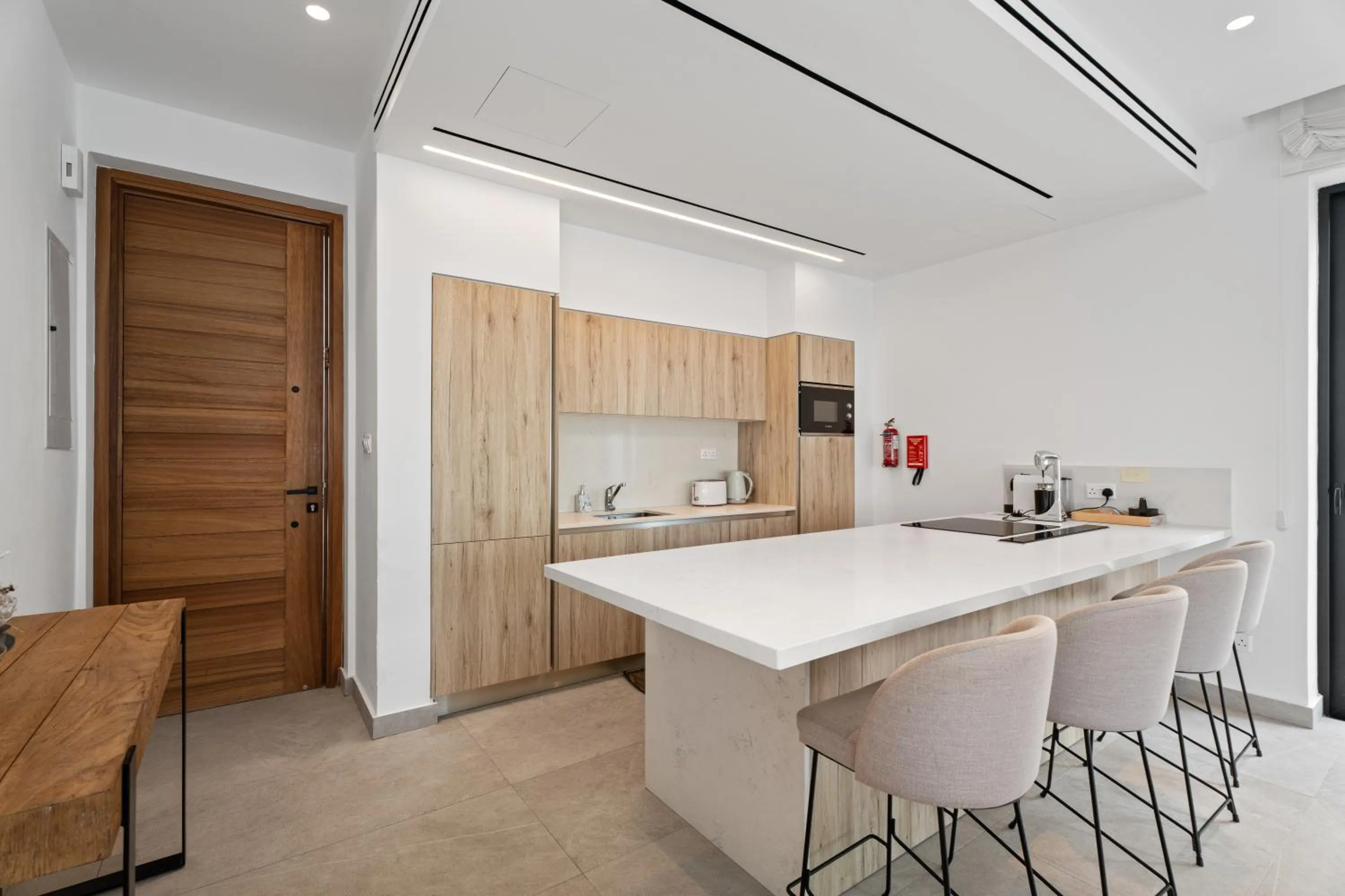 Kitchen or kitchenette in Periyiali Konnos Villas Beach Resort