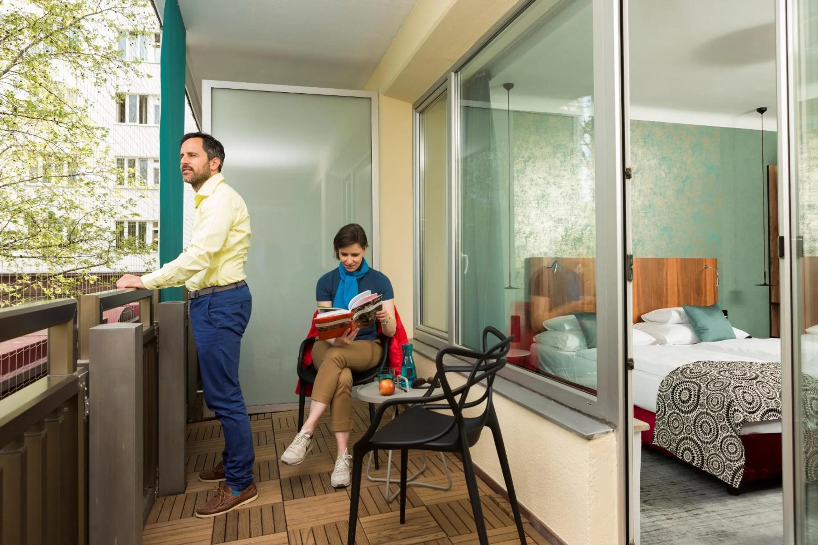 Balcony/Terrace, Bed in Hotel Capricorno