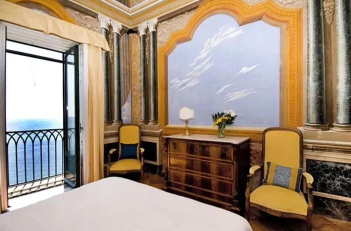 Bed in Villa Principessa Pool and Sea Access by Amalfivacation