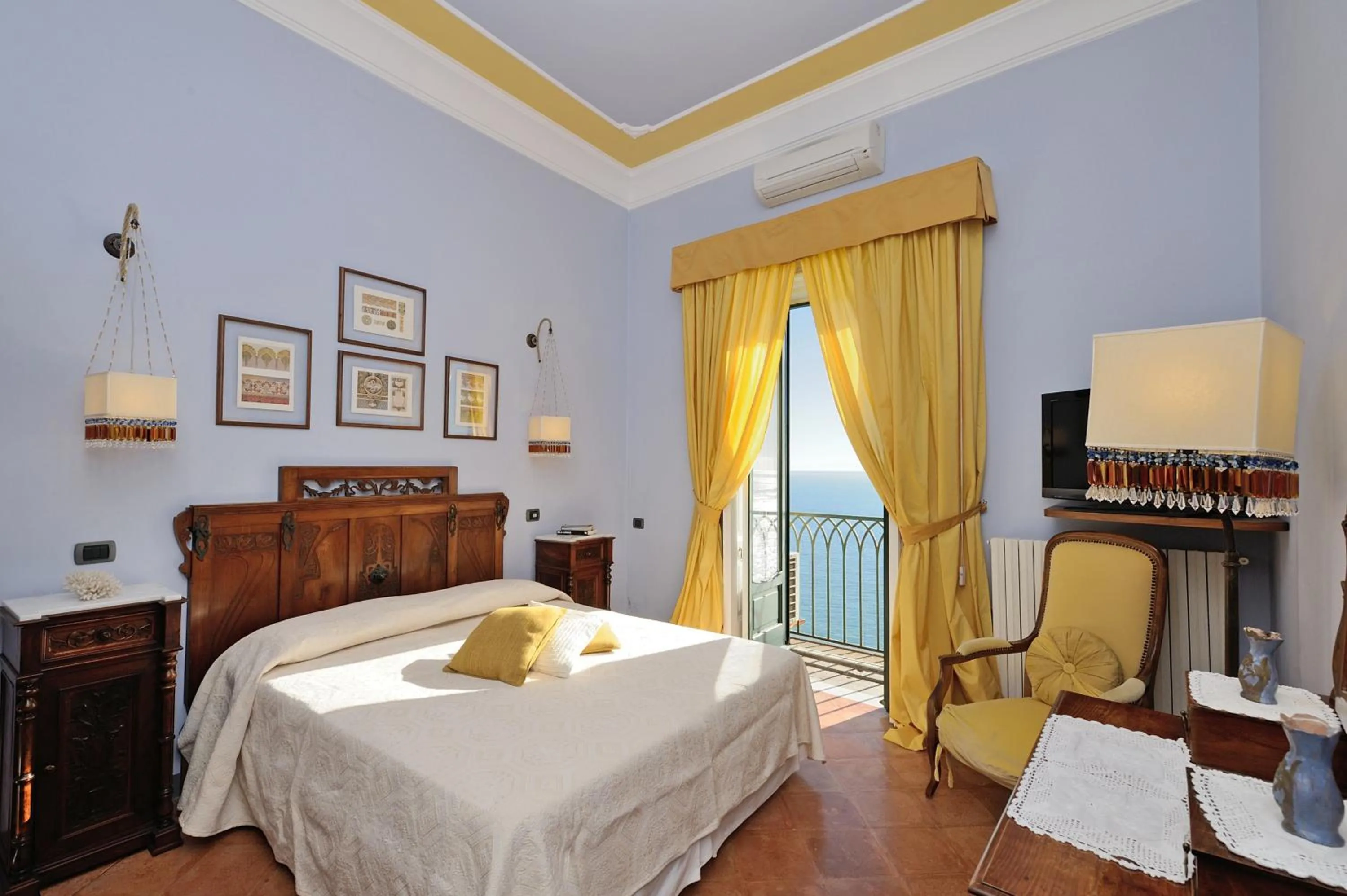 Bed in Villa Principessa Pool and Sea Access by Amalfivacation