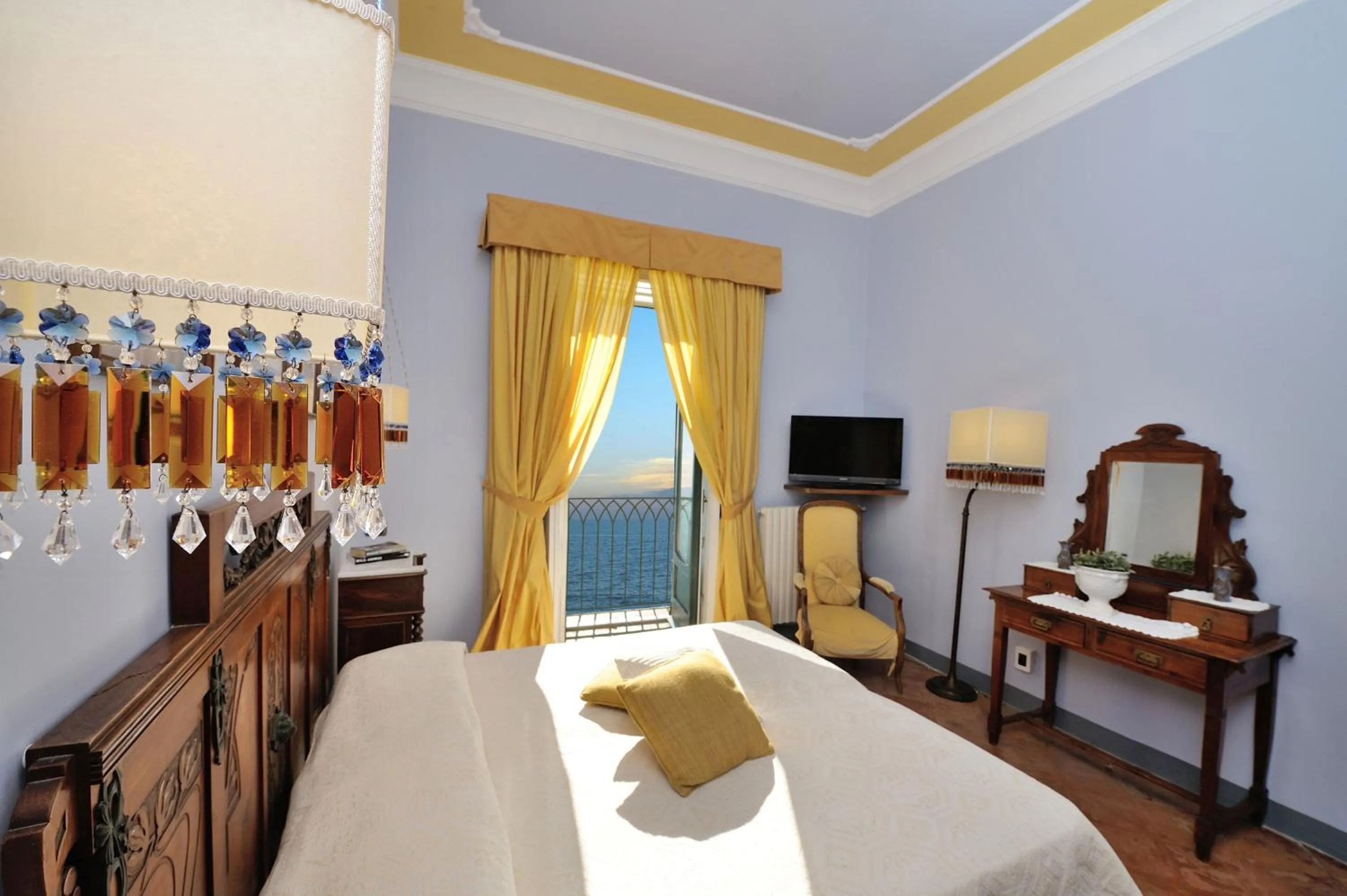 Bed in Villa Principessa Pool and Sea Access by Amalfivacation