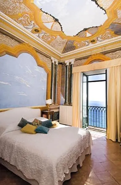 Bed in Villa Principessa Pool and Sea Access by Amalfivacation