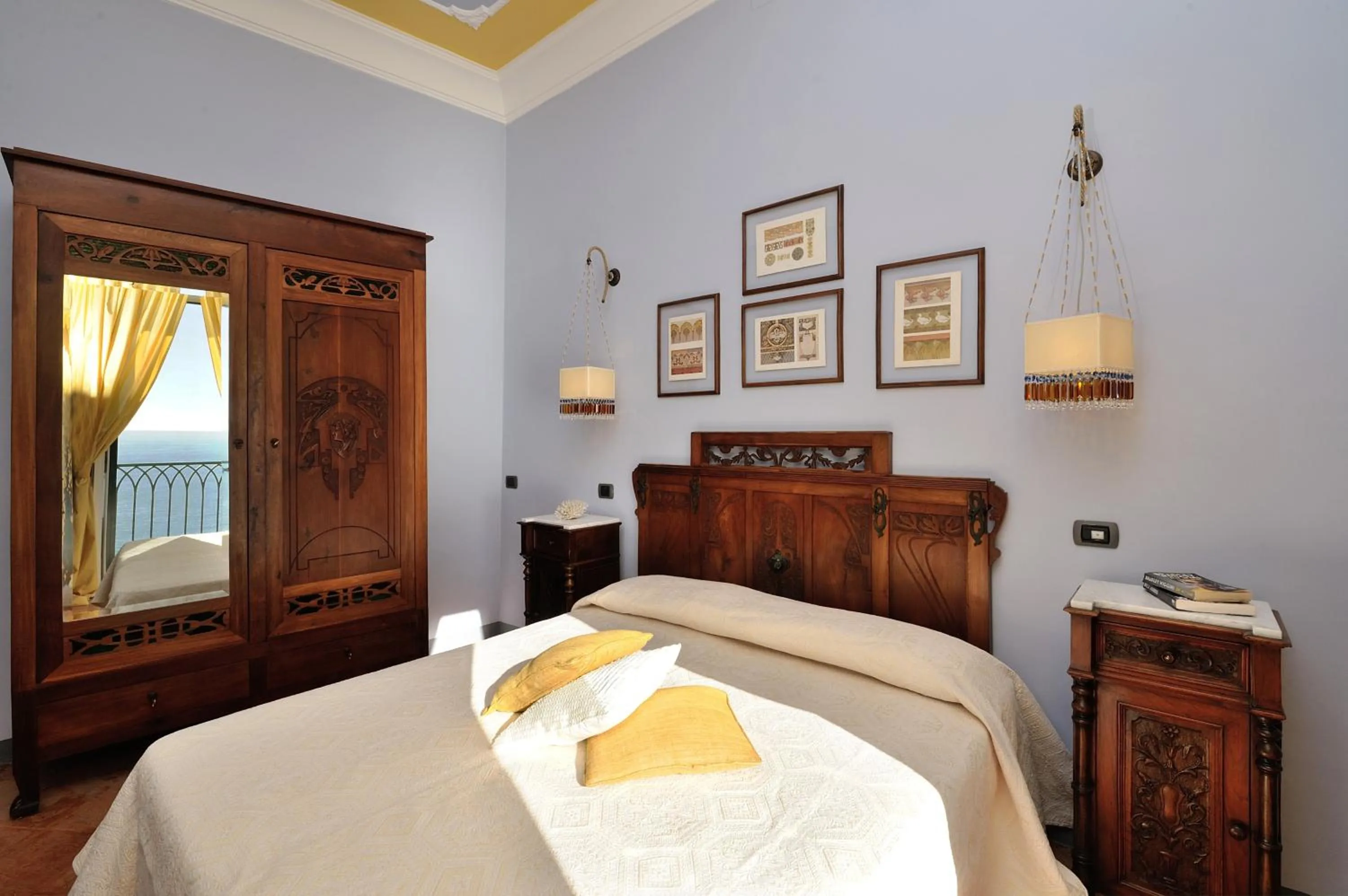 Bed in Villa Principessa Pool and Sea Access by Amalfivacation