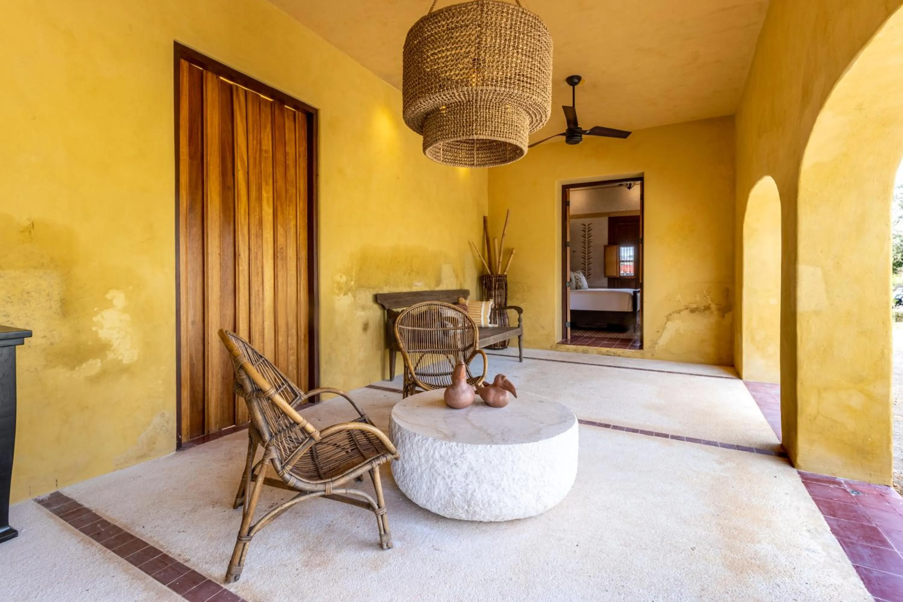 Balcony/Terrace, Bed in Hacienda San Antonio Hool