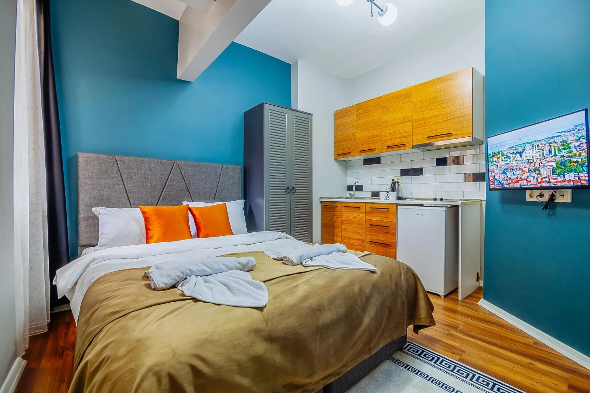 Bed in Taksim Wonder Suites