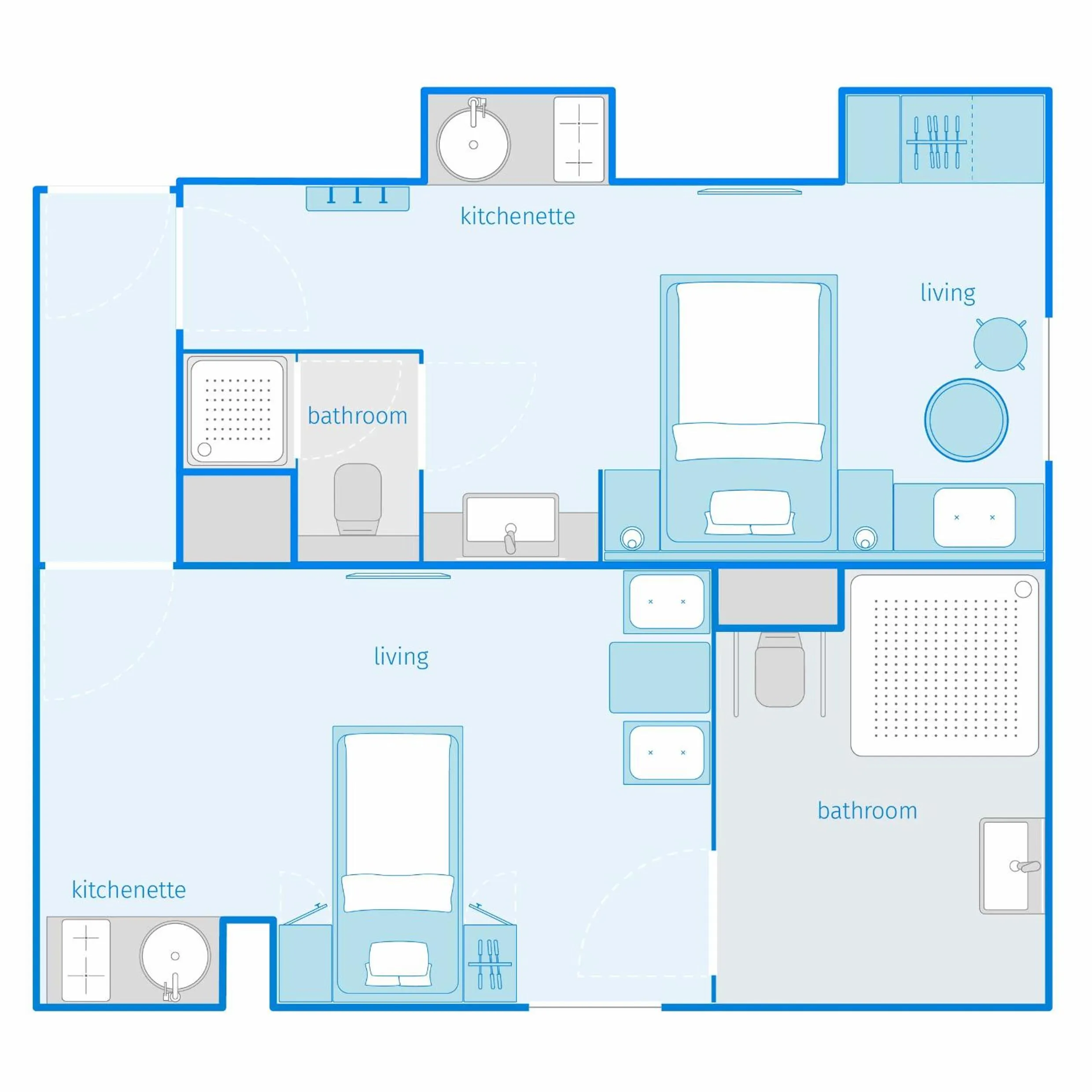 Floor plan in smartments Mannheim Hauptbahnhof