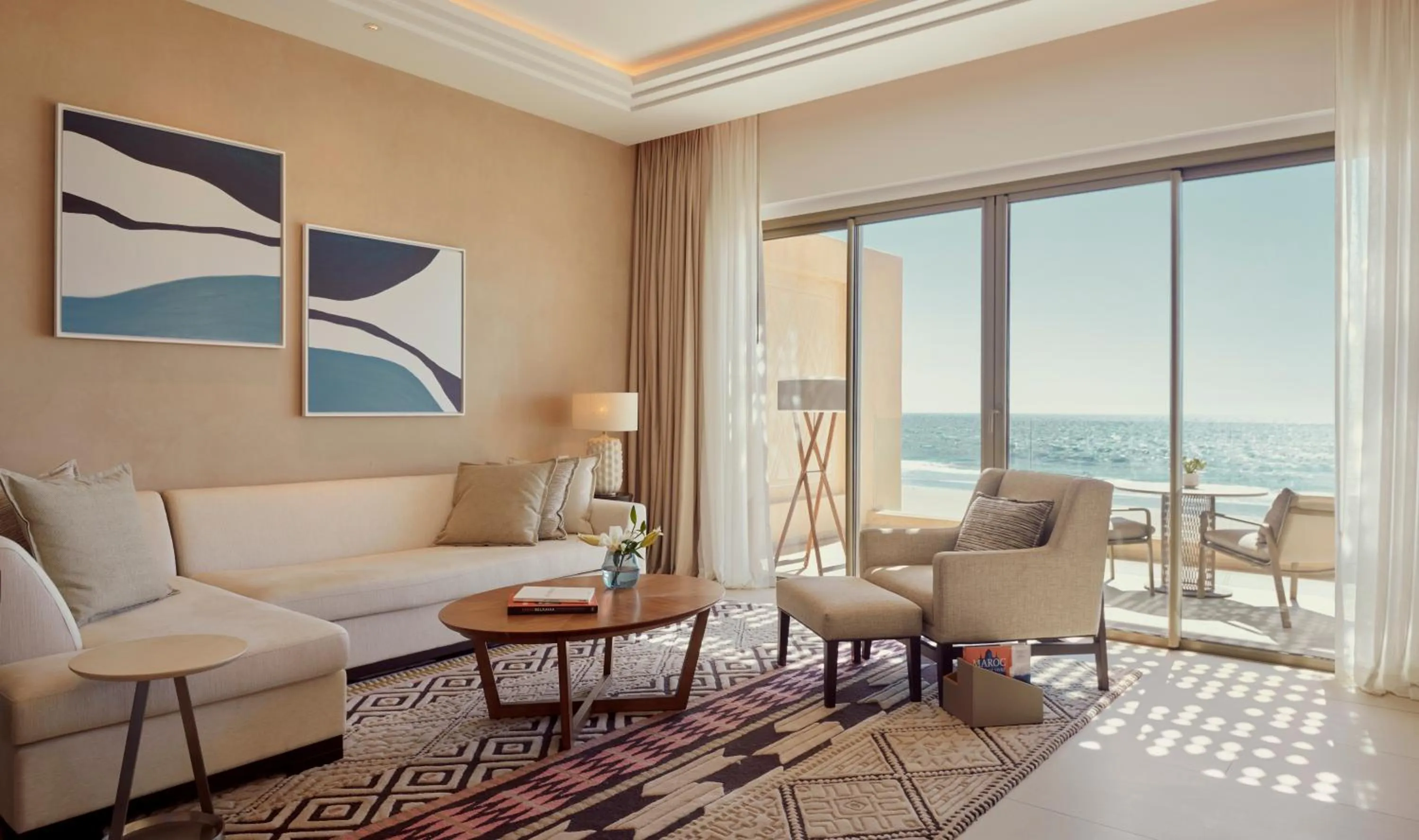 Seating area in Fairmont Taghazout Bay