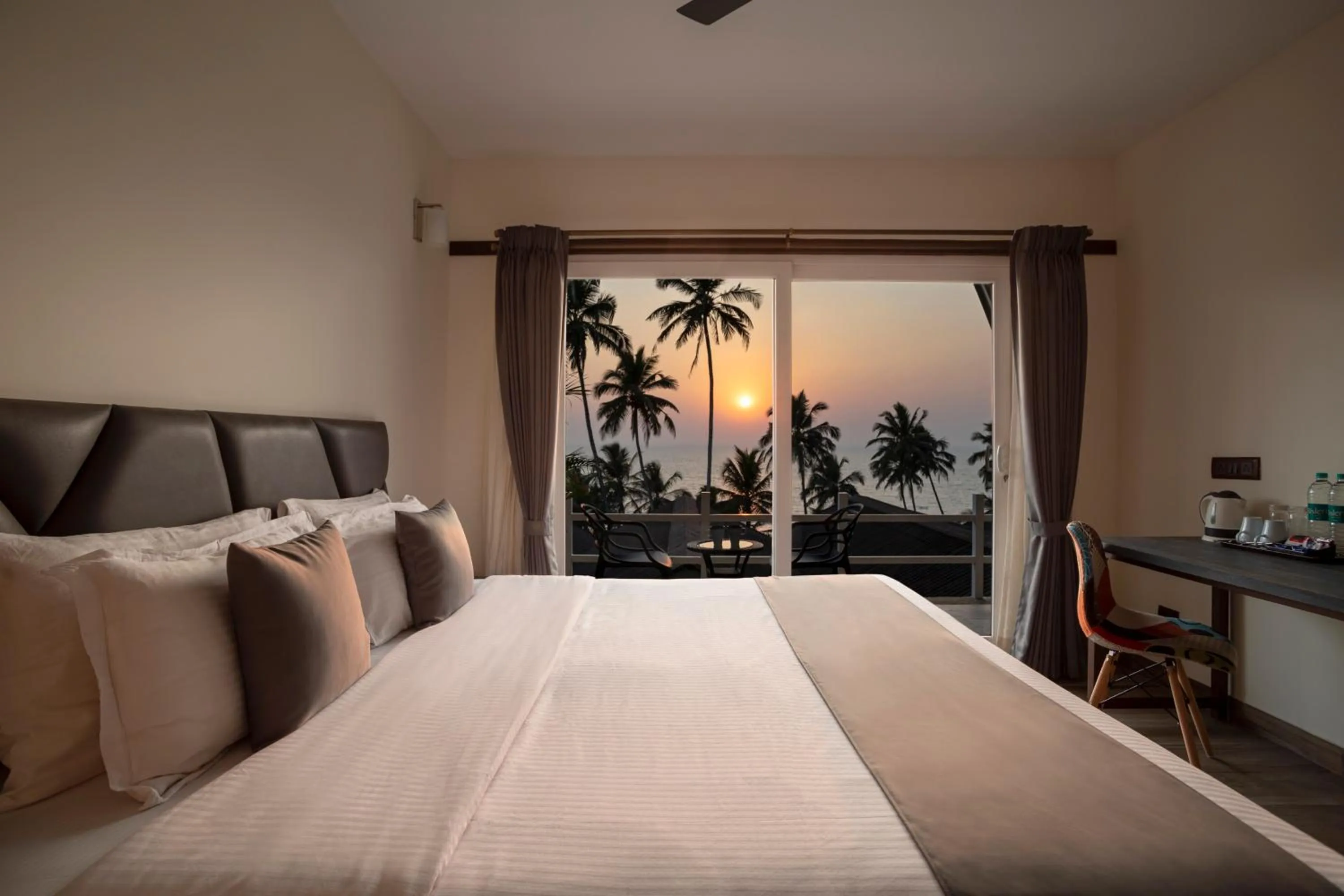 View (from property/room), Bed in Stone Wood Beach Resort, Vagator