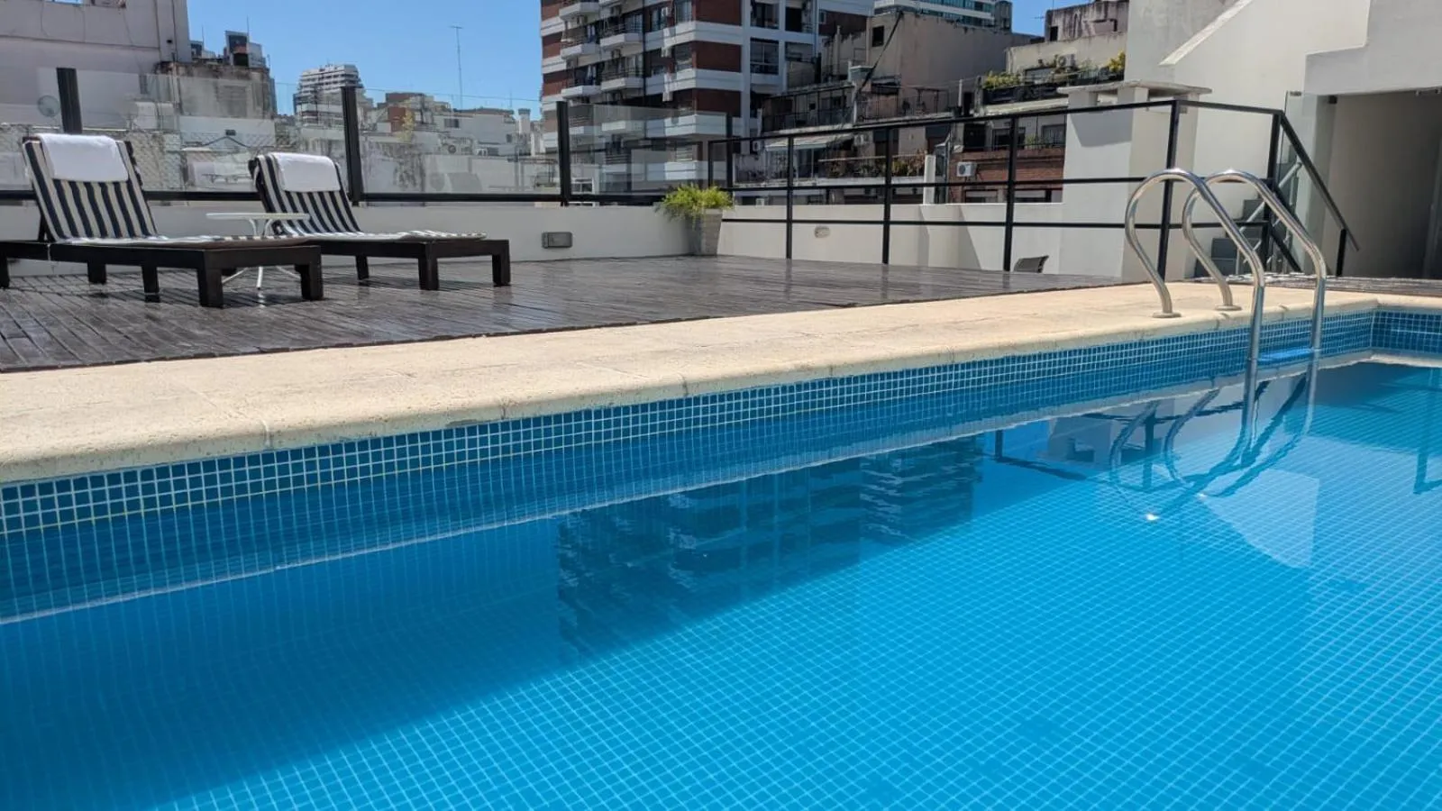 Pool view in Arenales Suites