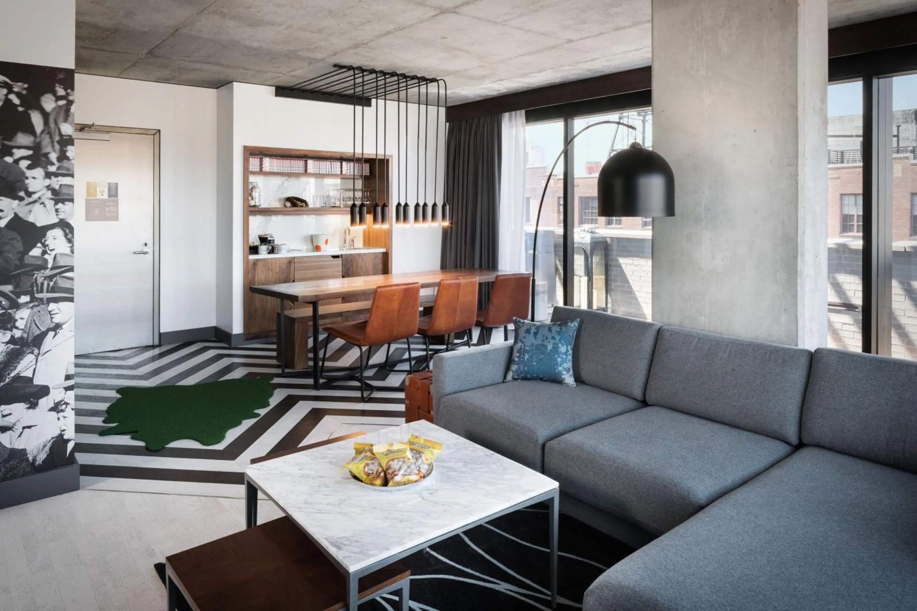 Seating area in The Maven Hotel at Dairy Block