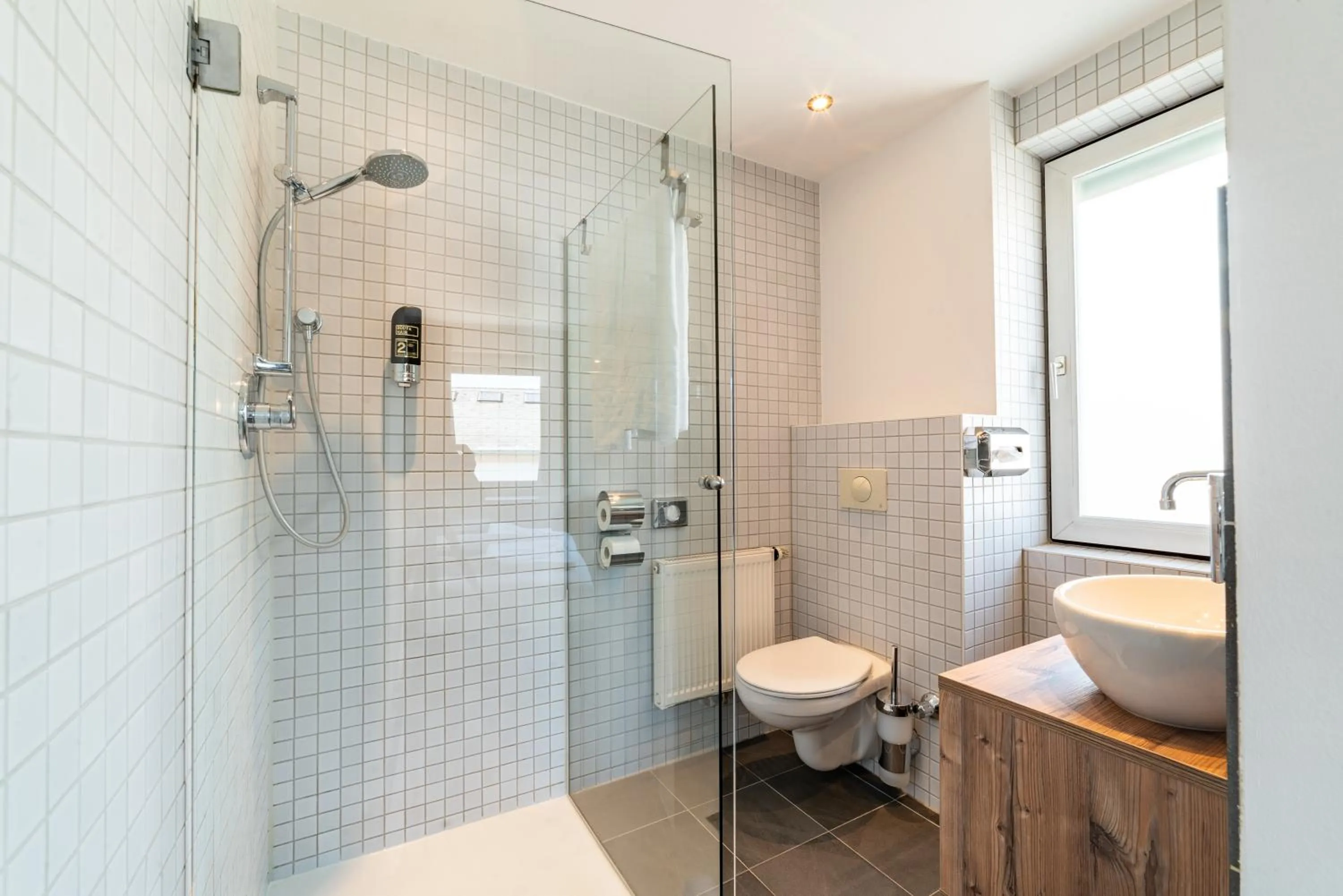 Shower in BinderS Budget City-Mountain Hotel