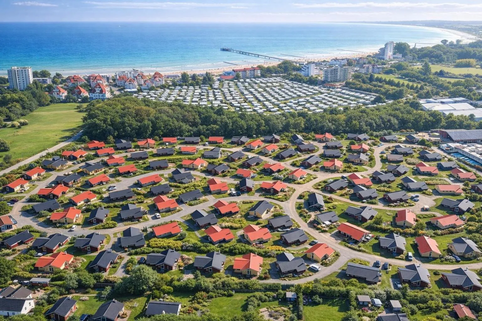 Bird's eye view in Resort 2 Ferienhaus Typ D 70