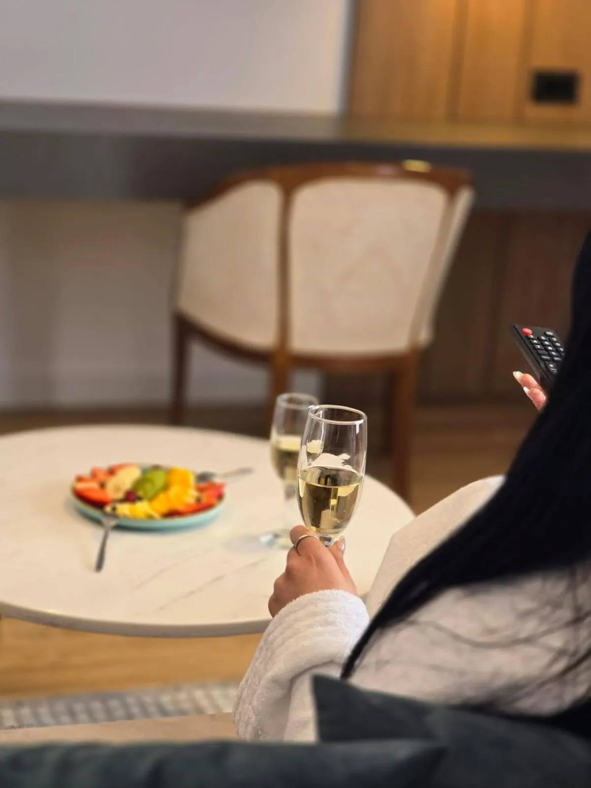 Seating area in Perla Hotel