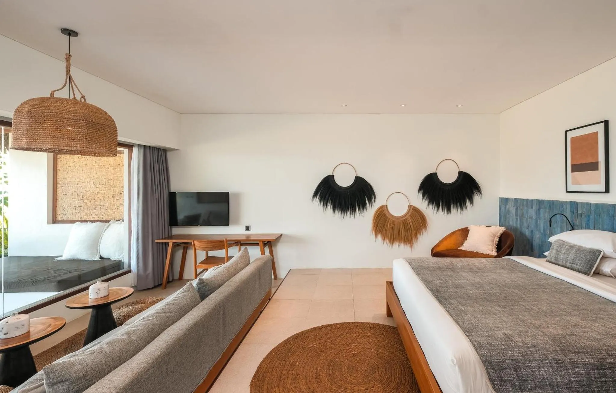 Bed in Amber Lombok Beach Resort