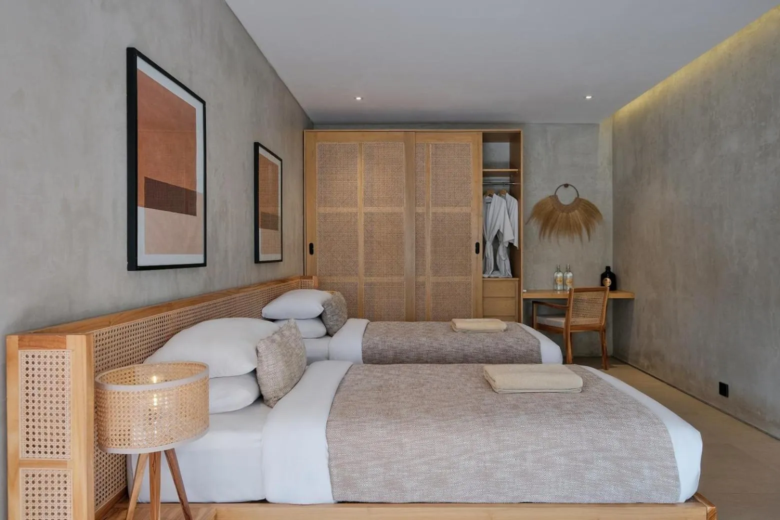 Bed in Amber Lombok Beach Resort