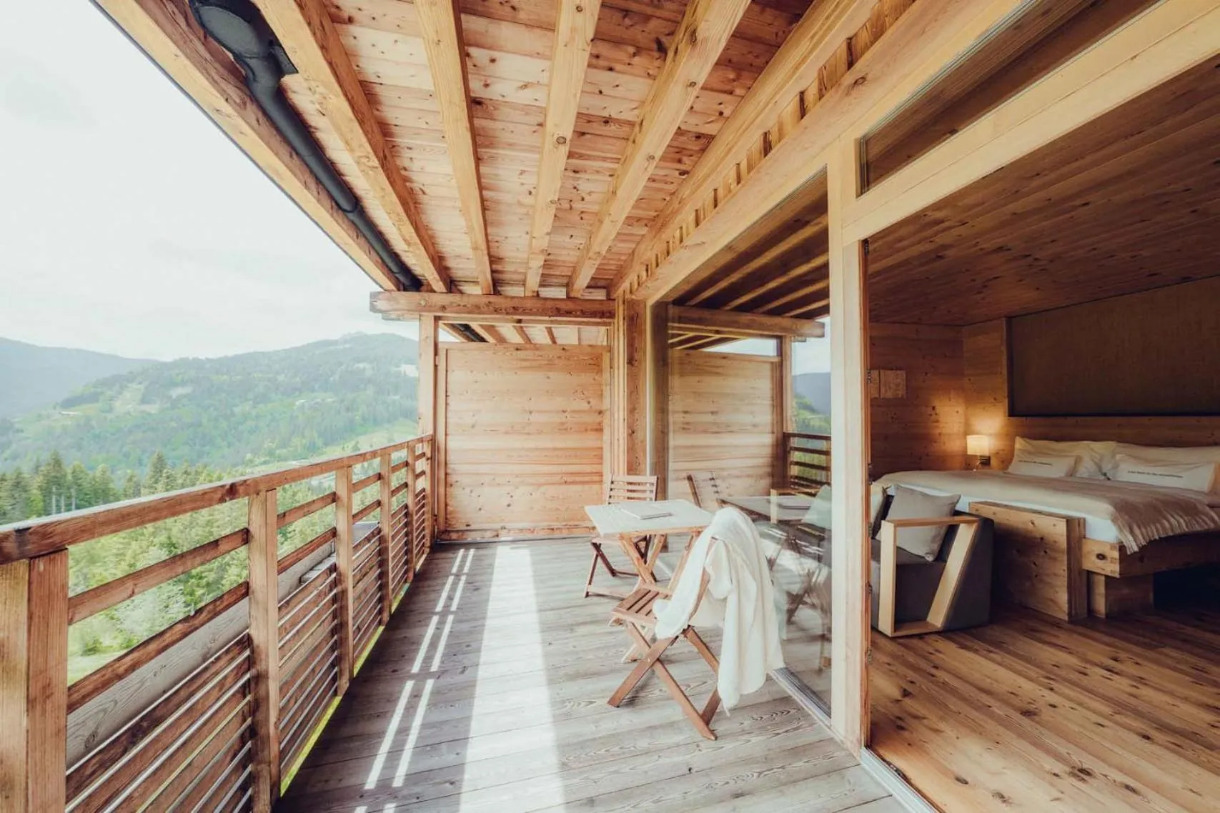 Balcony/Terrace in Holzhotel Forsthofalm