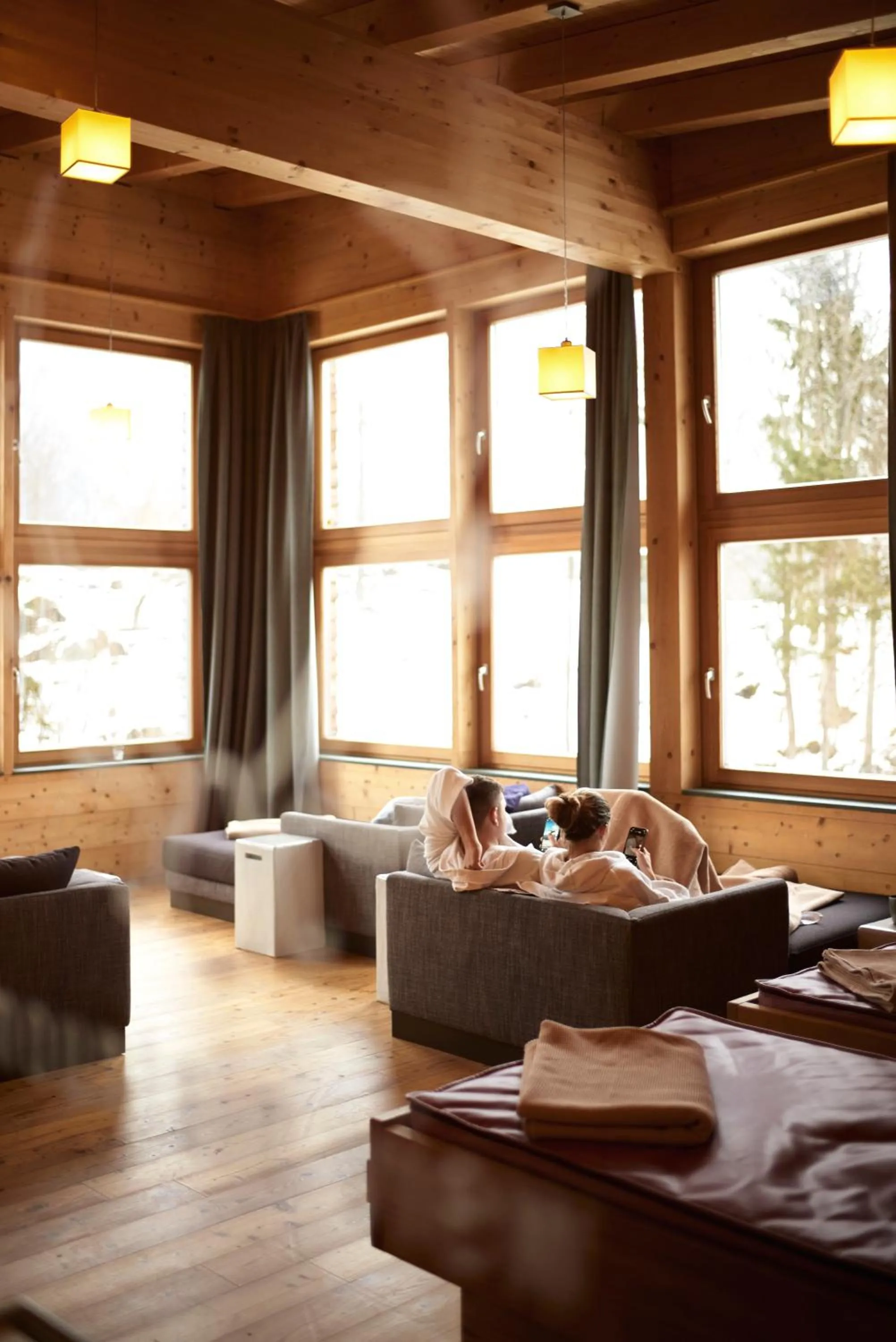 Spa and wellness centre/facilities in Holzhotel Forsthofalm