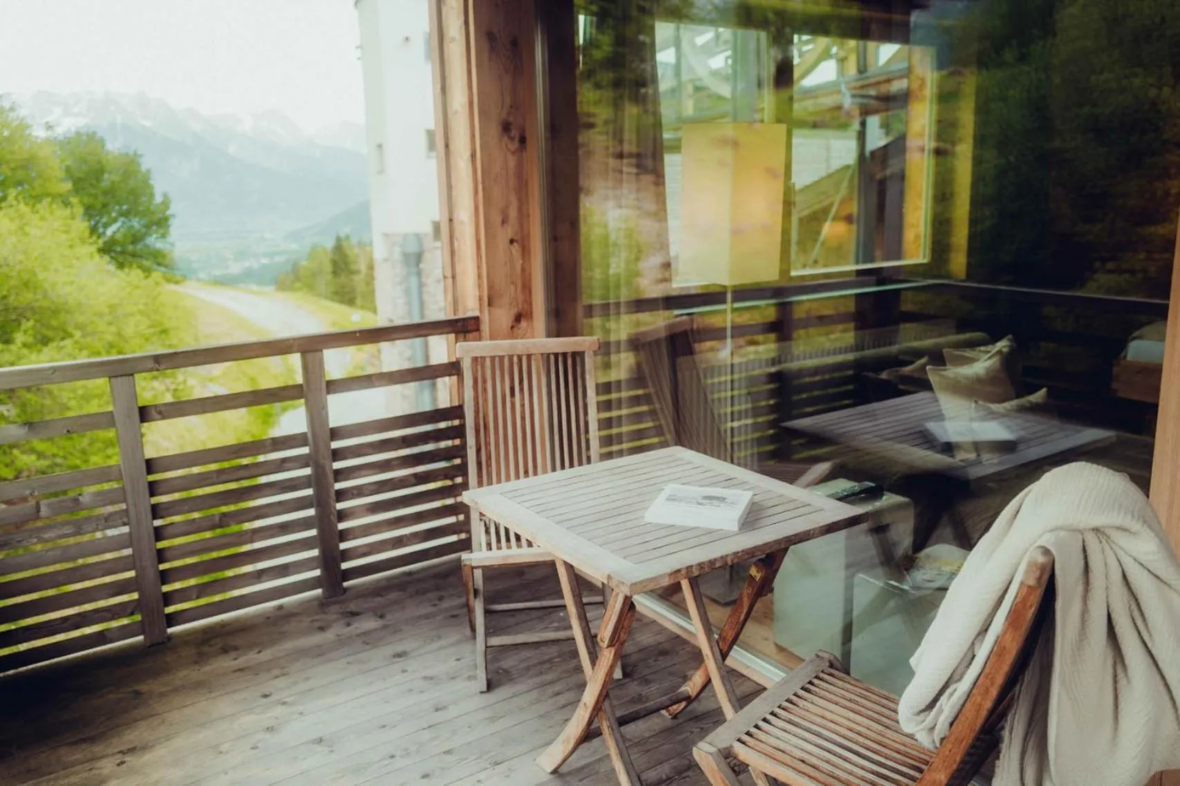Balcony/Terrace in Holzhotel Forsthofalm