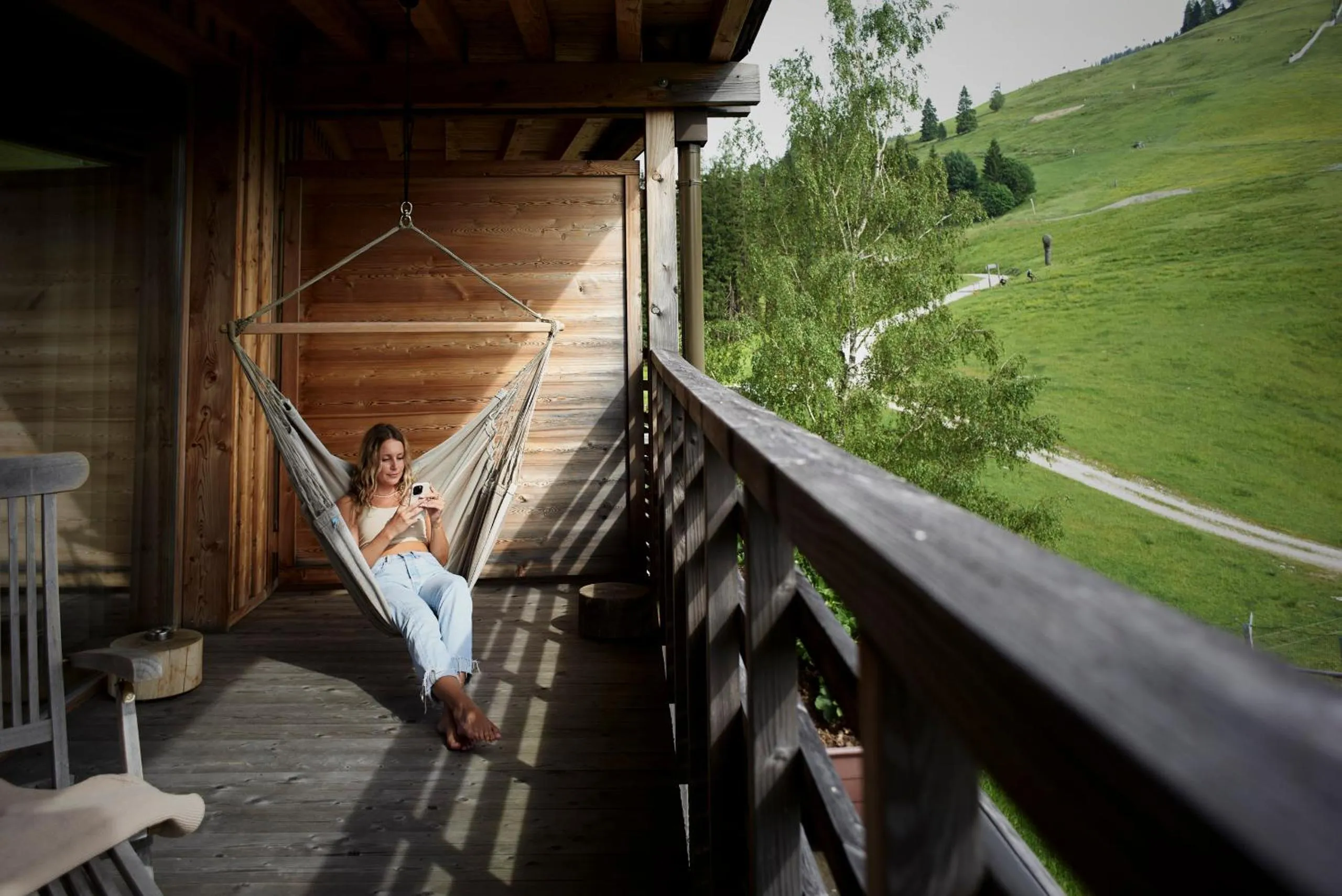 Balcony/Terrace in Holzhotel Forsthofalm