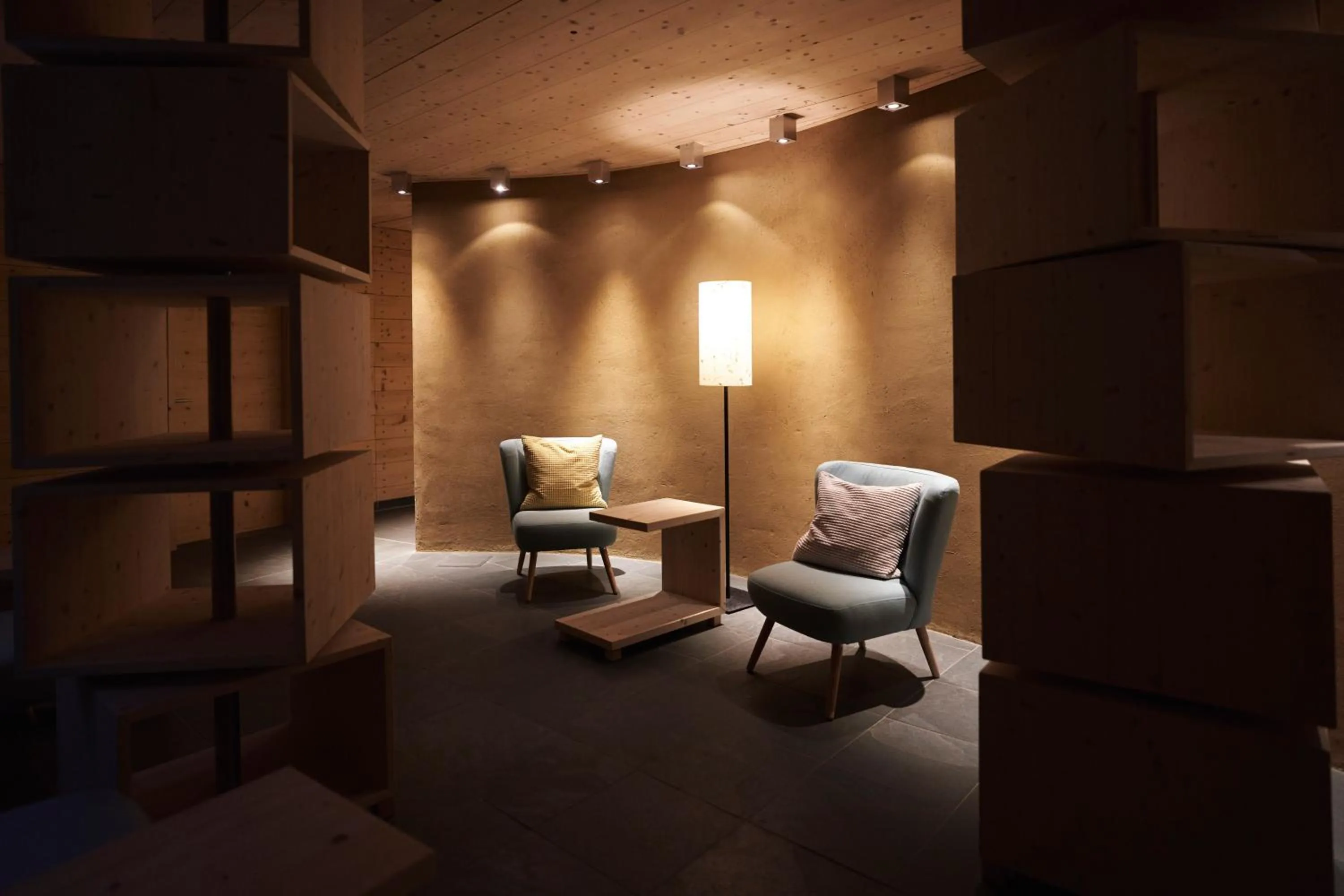 Seating area in Holzhotel Forsthofalm