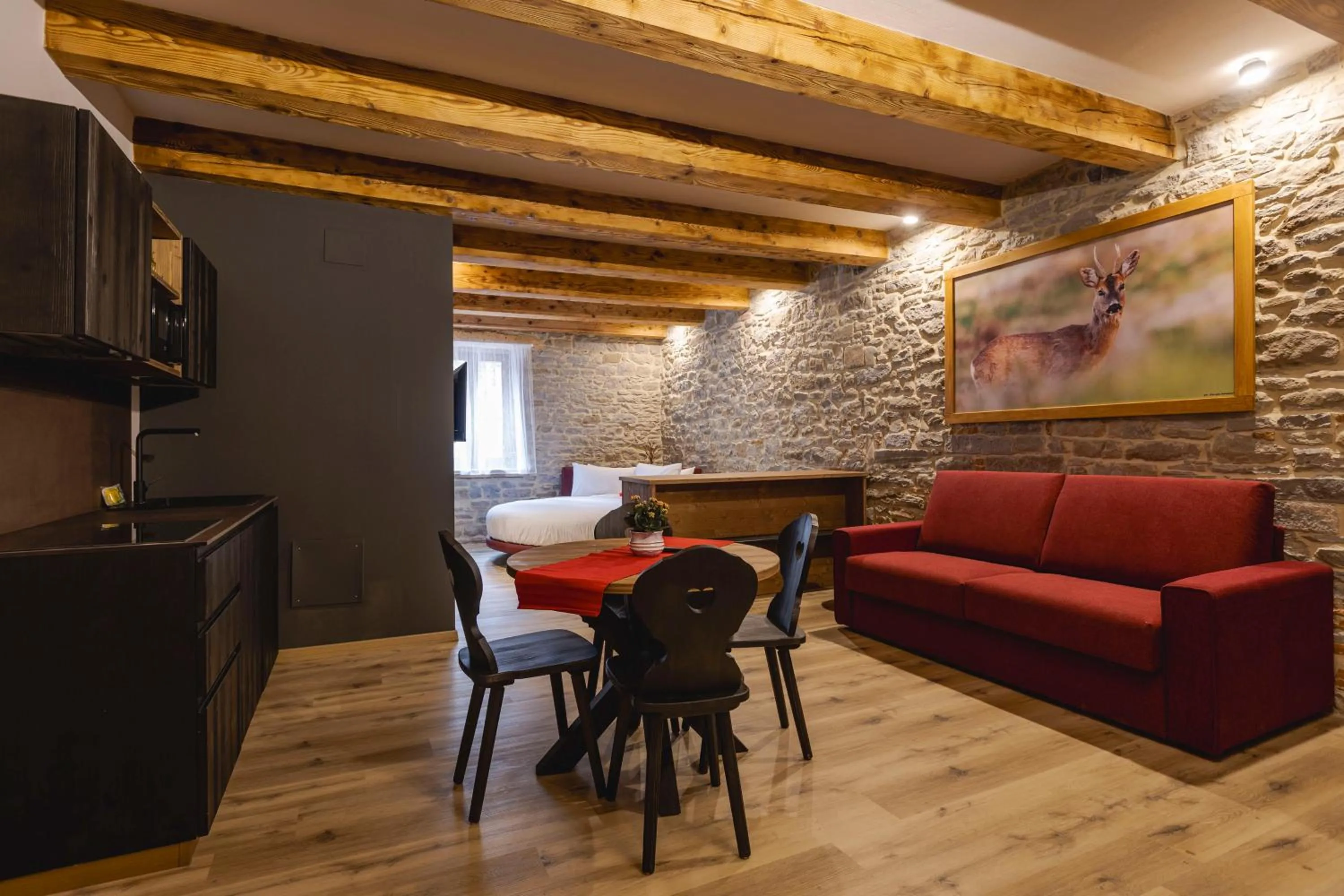 Kitchen or kitchenette in Granduca Mountain Wellness Apartments Campigna