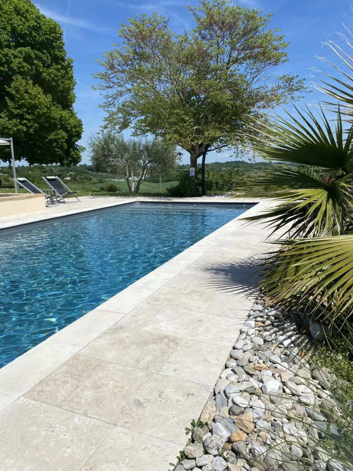 Pool view in Aux Coteaux d'Aussac