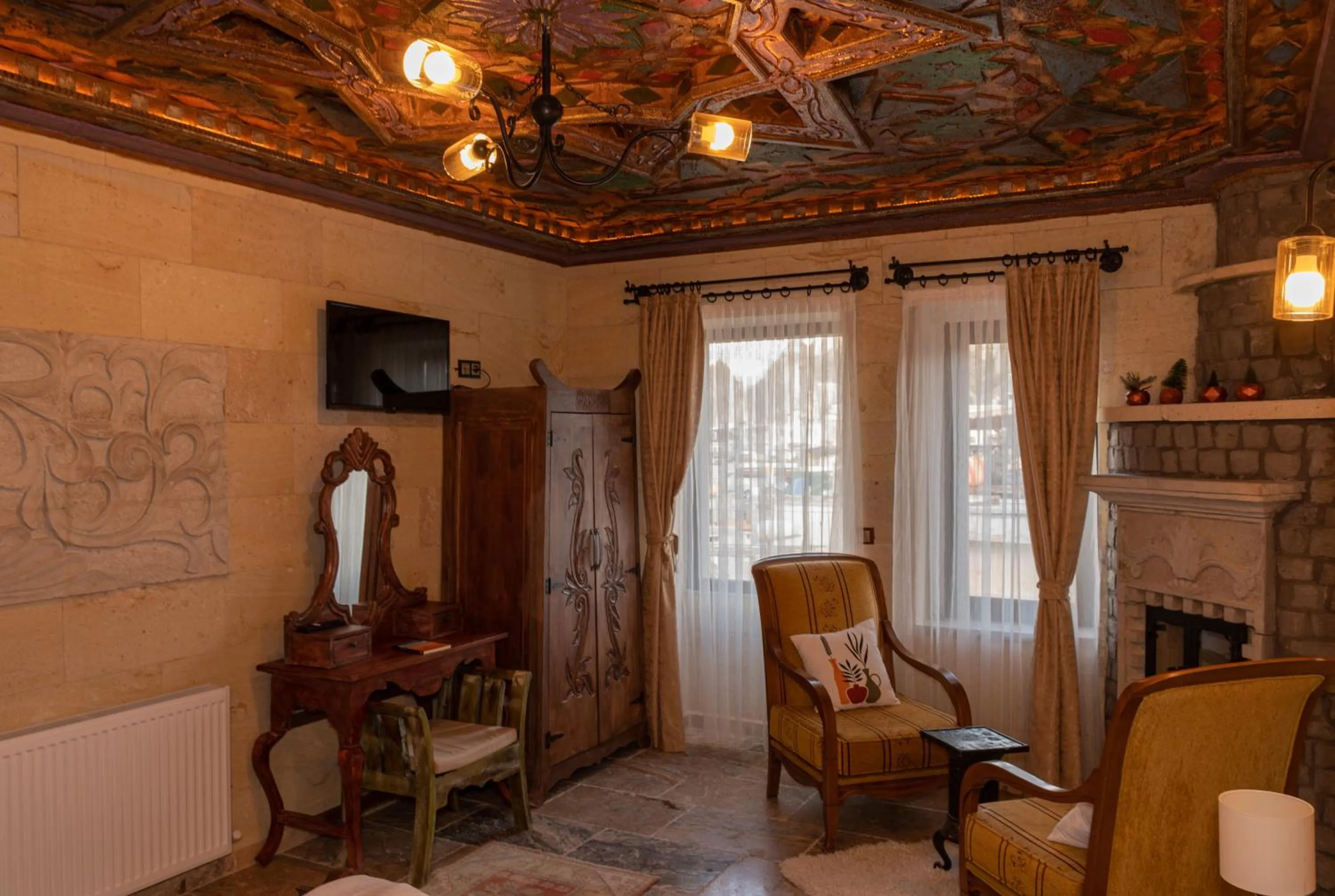 Seating area in Olivia Cave Hotel