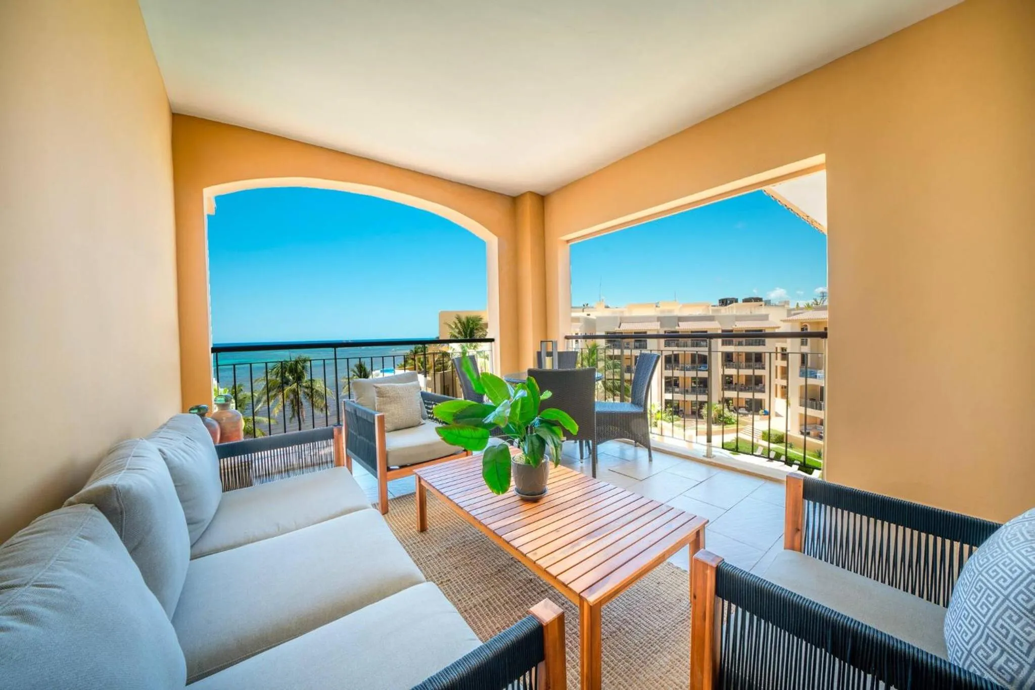 Balcony/Terrace in Condo Surf 405 - Luxury Oceanview Beachfront 3 BR with Gym - At El Faro Condos