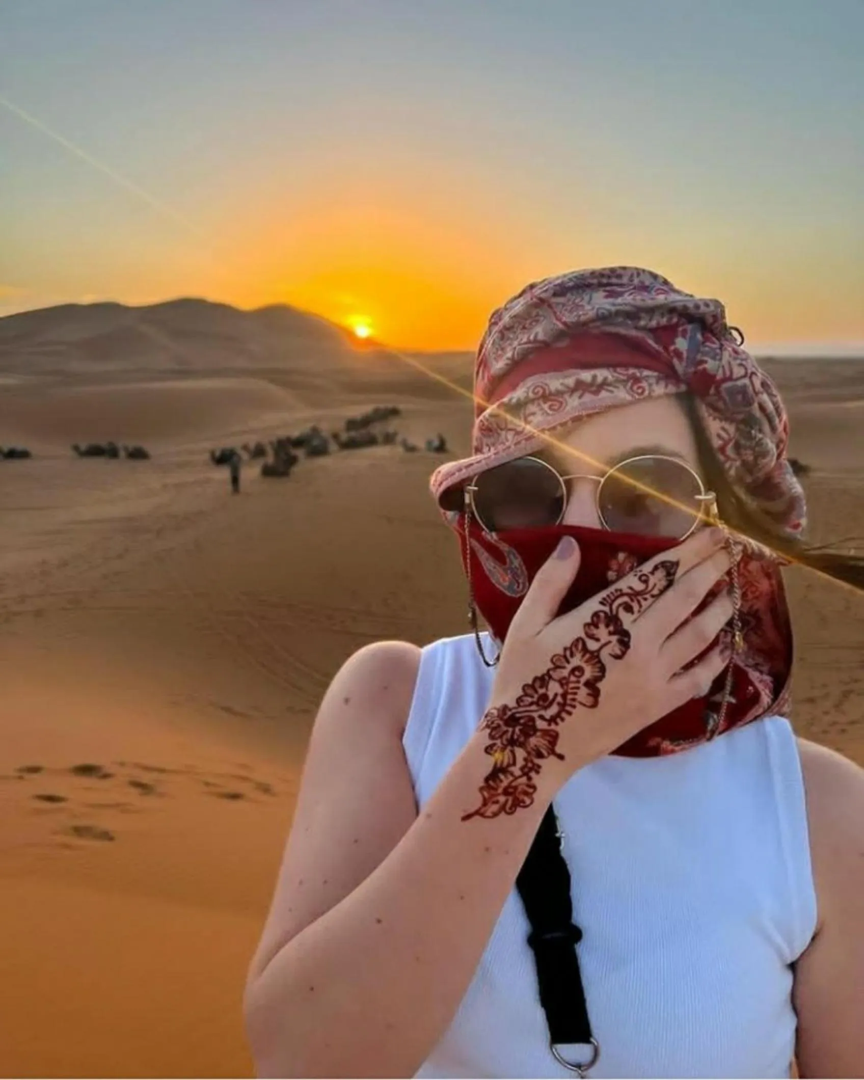 People in Desert Romantic Camp