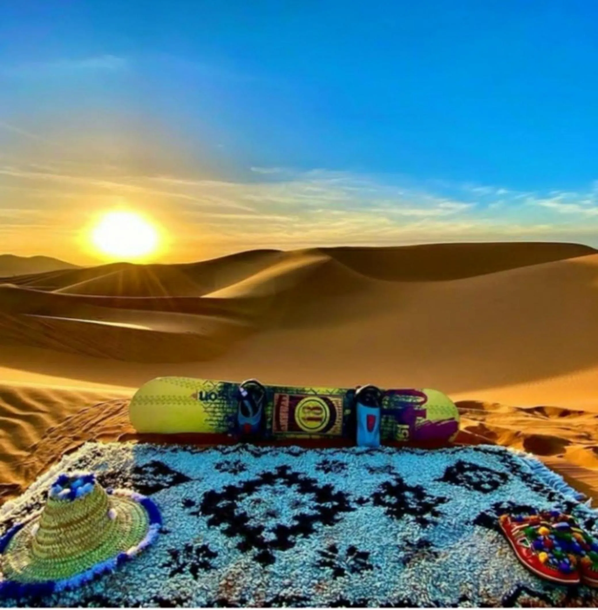 Sunrise in Desert Romantic Camp