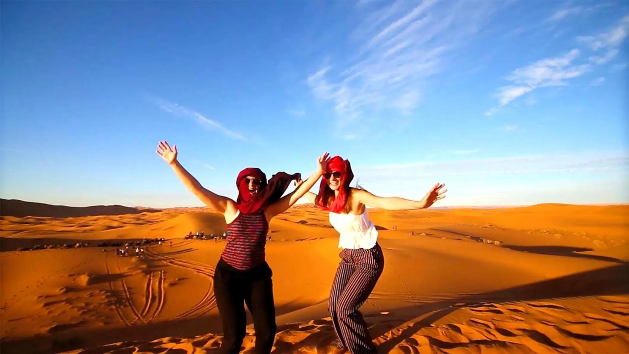 People in Desert Romantic Camp