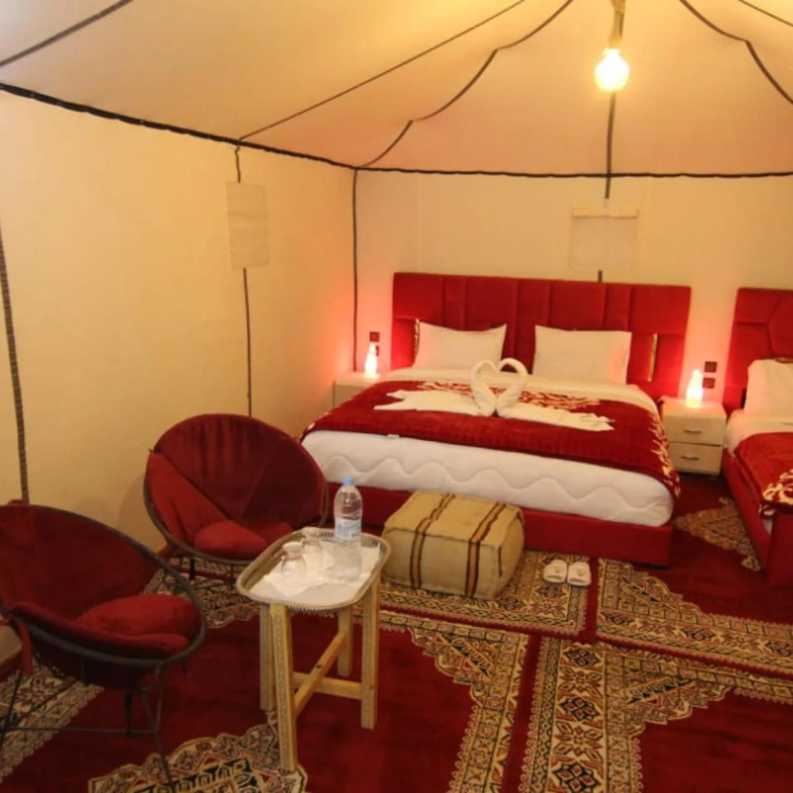 Bed in Desert Romantic Camp