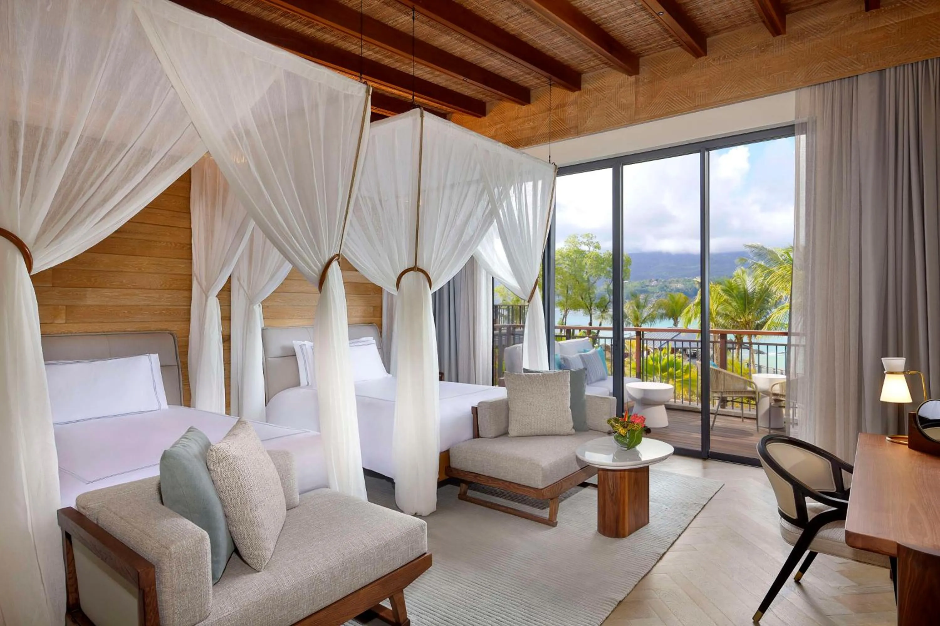 Bed in Mango House Seychelles, LXR Hotels & Resorts