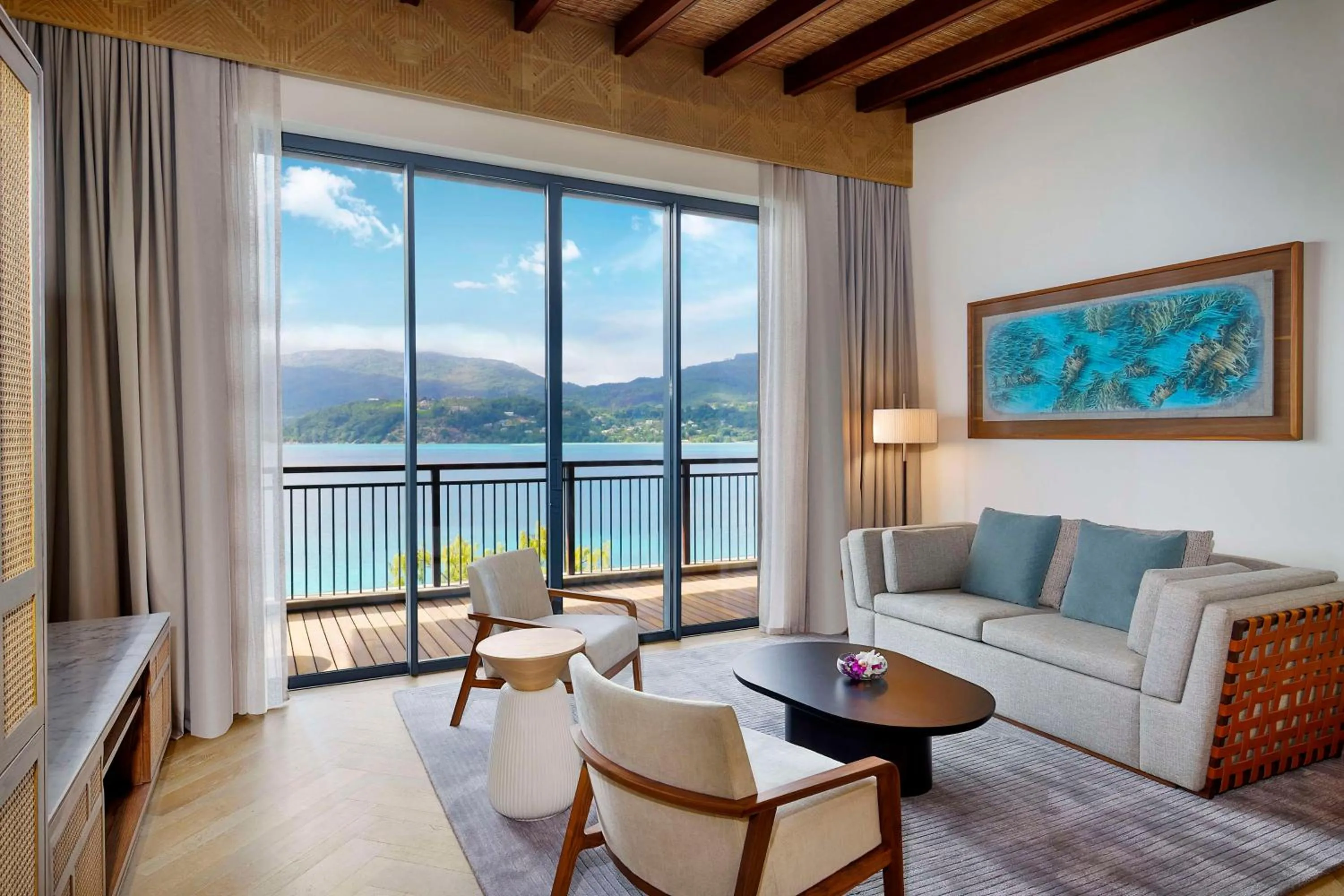 Living room in Mango House Seychelles, LXR Hotels & Resorts
