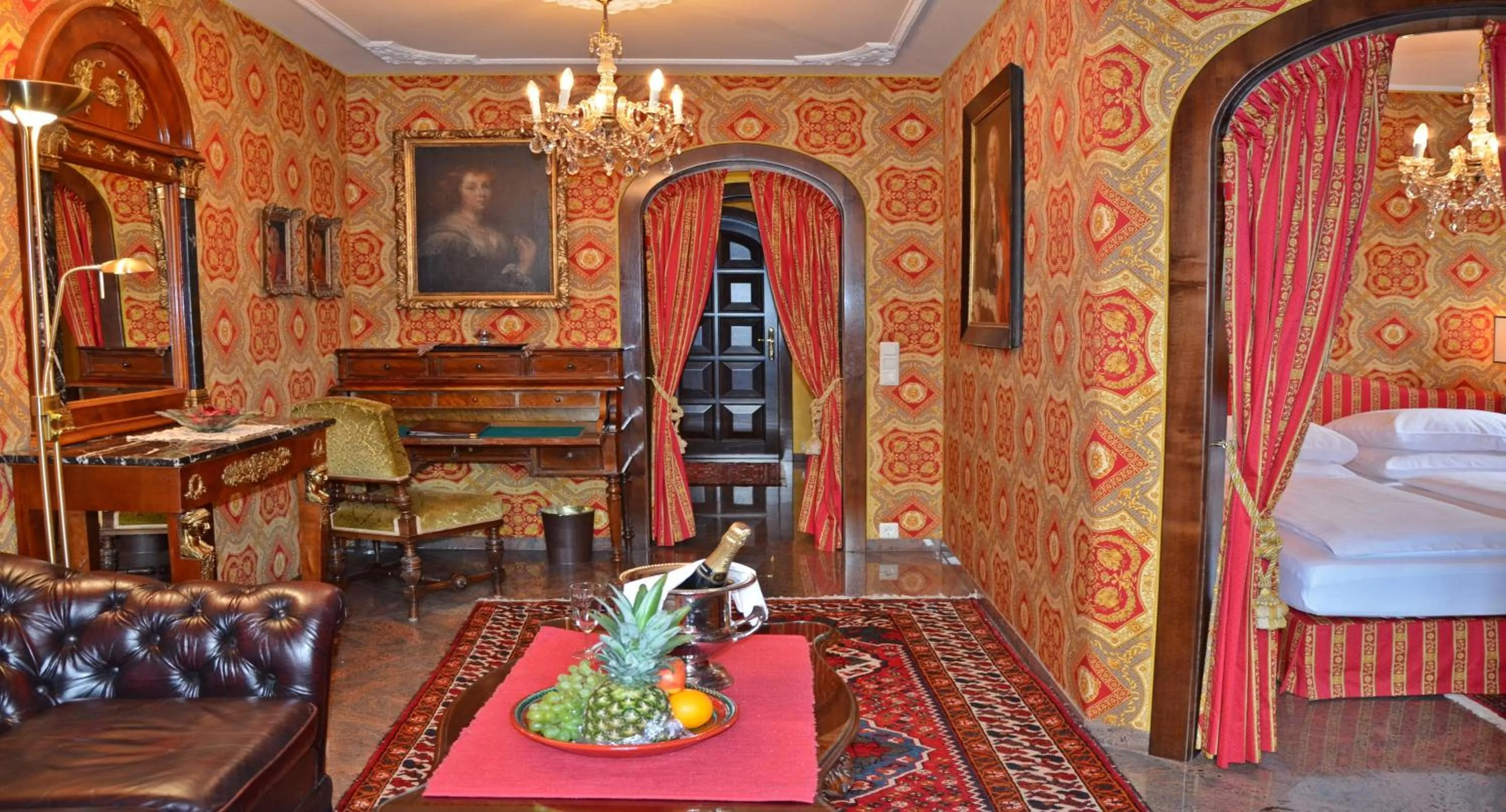 Decorative detail, Bed in Seehotel Porcia