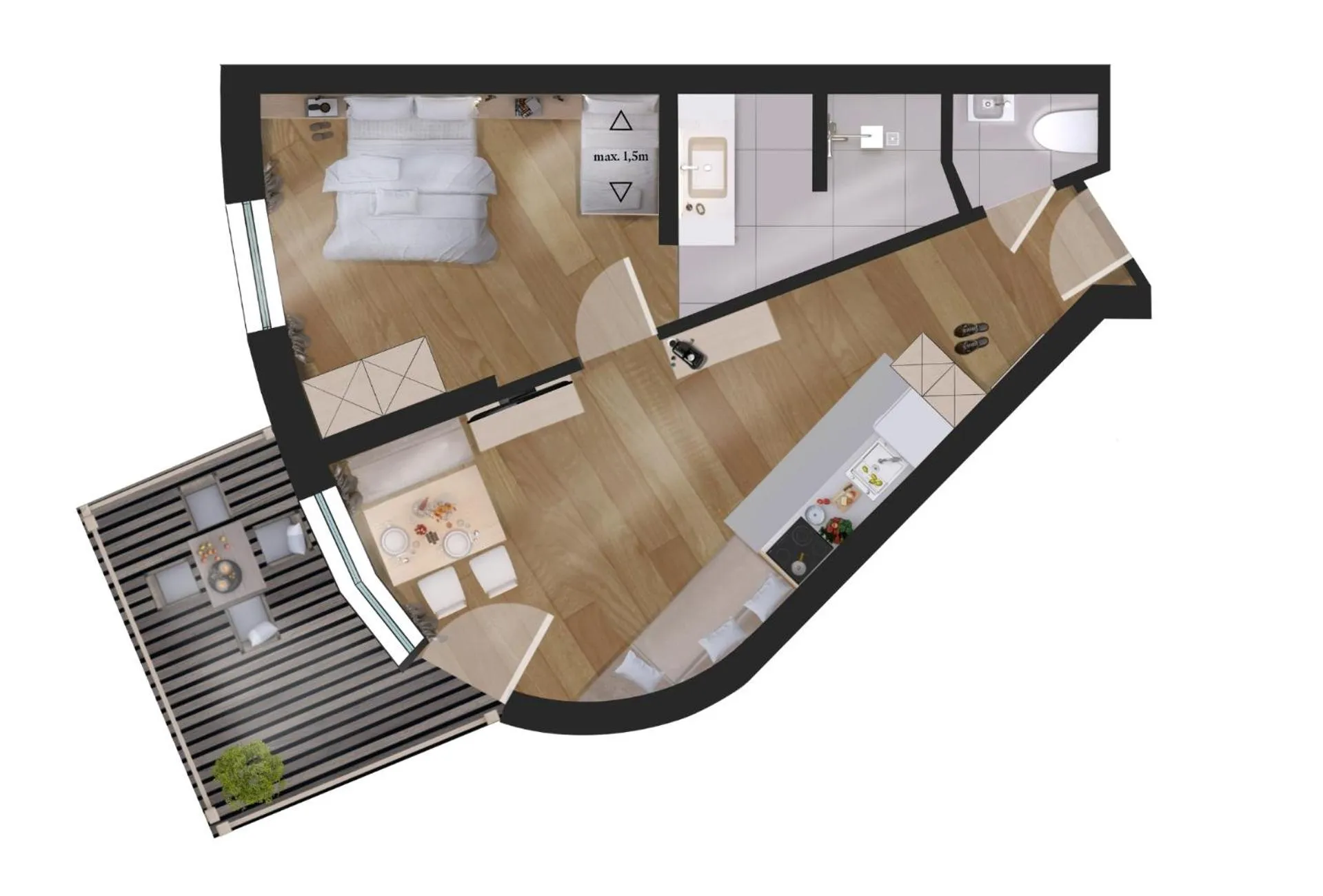 Floor plan, Bed in Arabella Retreat & Spa