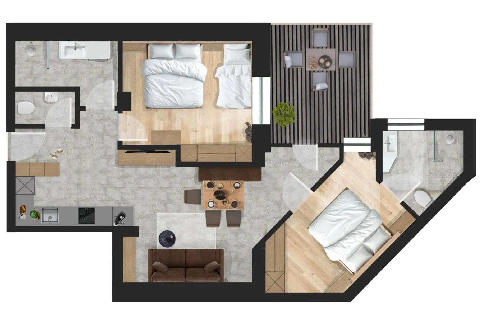 Floor plan, Bed in Arabella Retreat & Spa