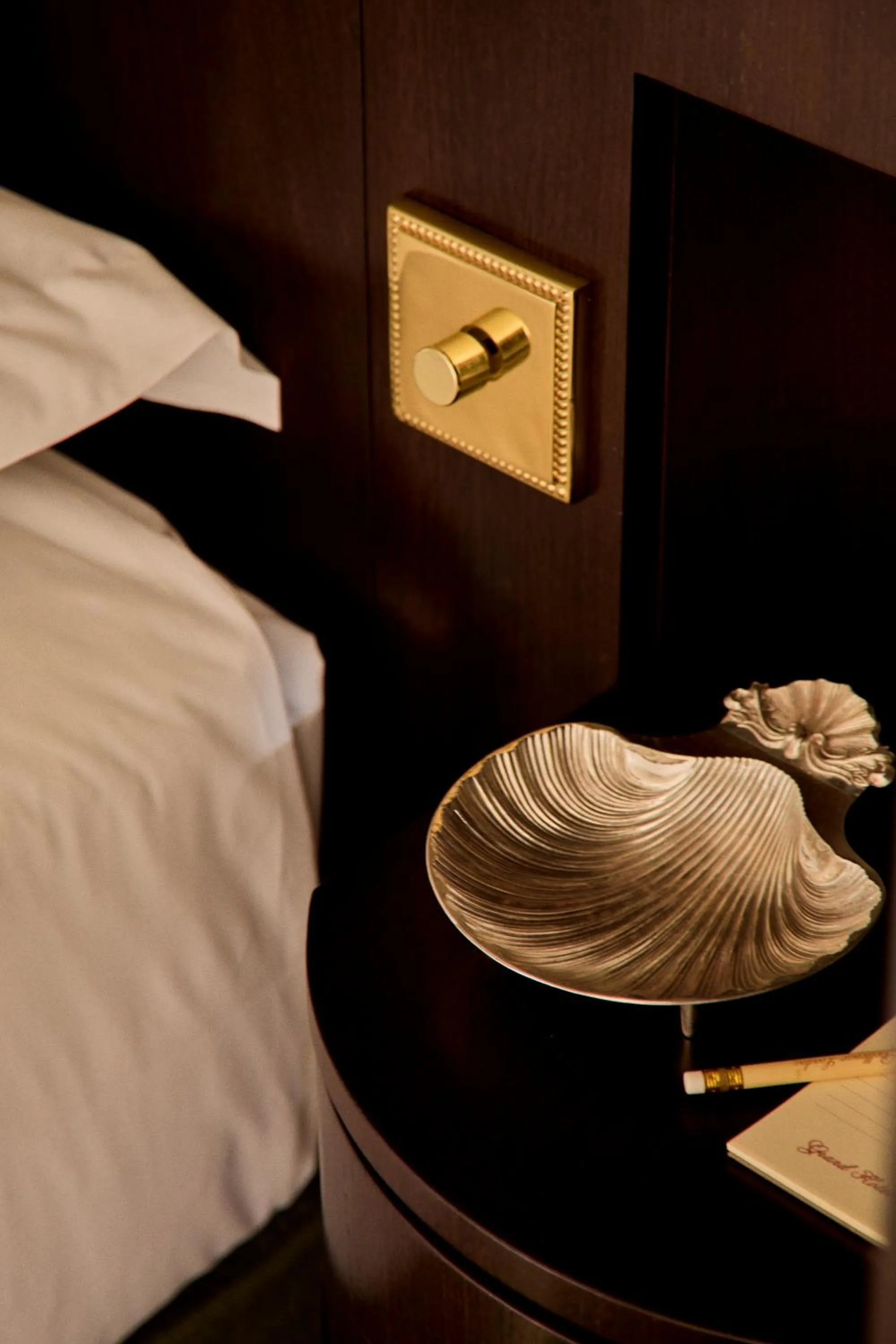 Decorative detail, Bed in Grand Hotel Bellevue London